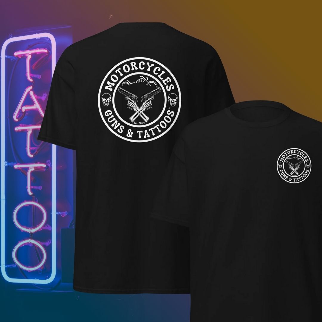 Motorcycles Guns & Tattoos Design