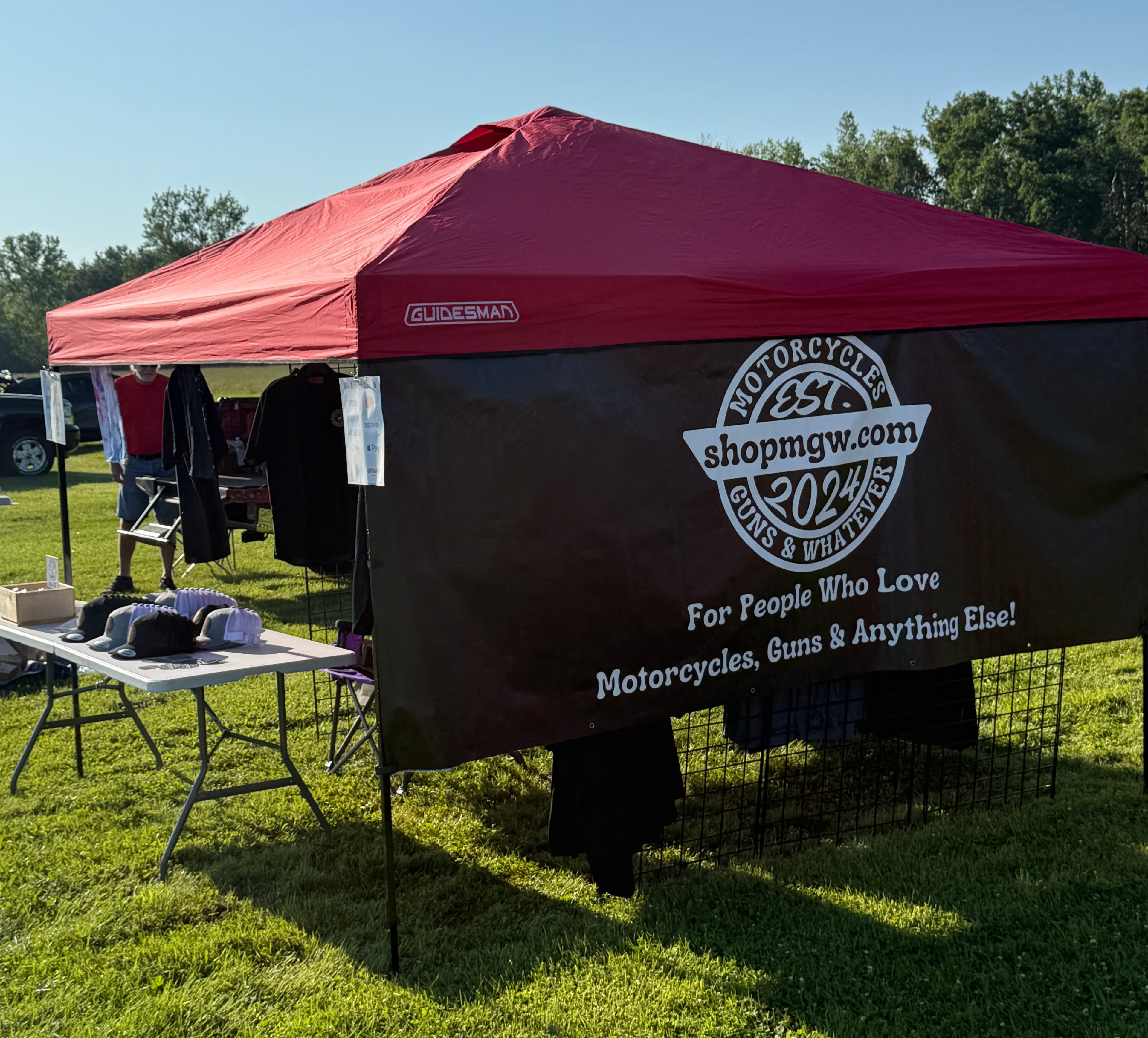 MGW Clothing selling gear at an event