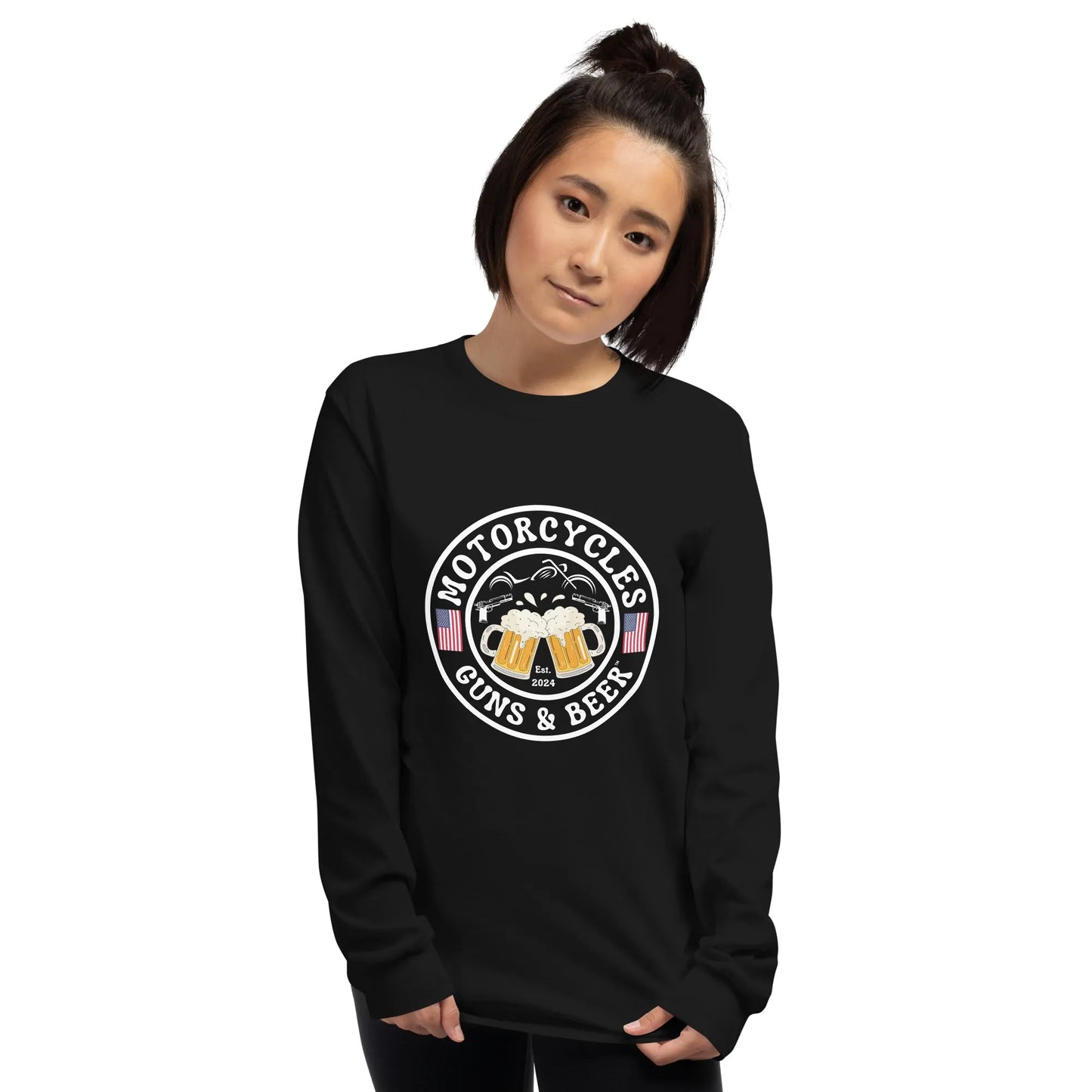 Motorcycles Guns & Beer Long Sleeve - Unisex - ShopMGW Clothing