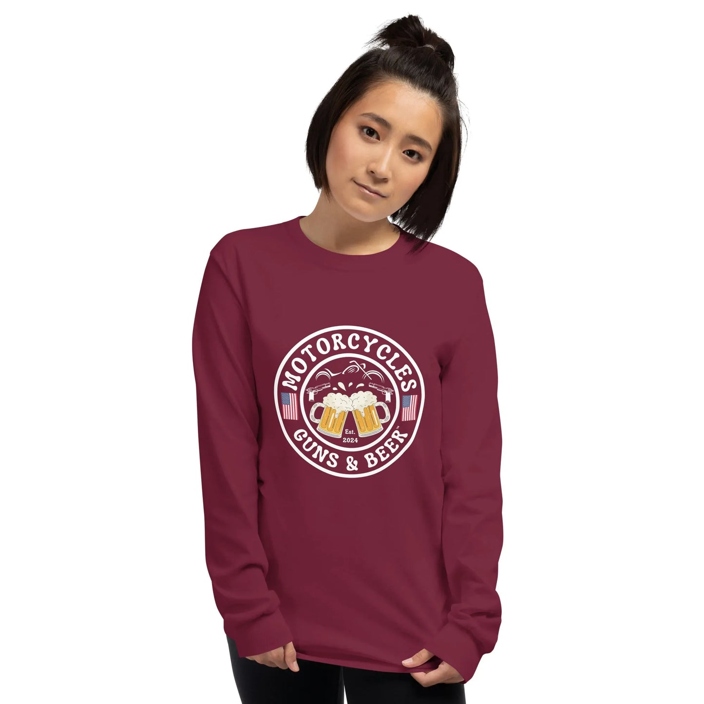 Motorcycles Guns & Beer Long Sleeve - Unisex - ShopMGW Clothing