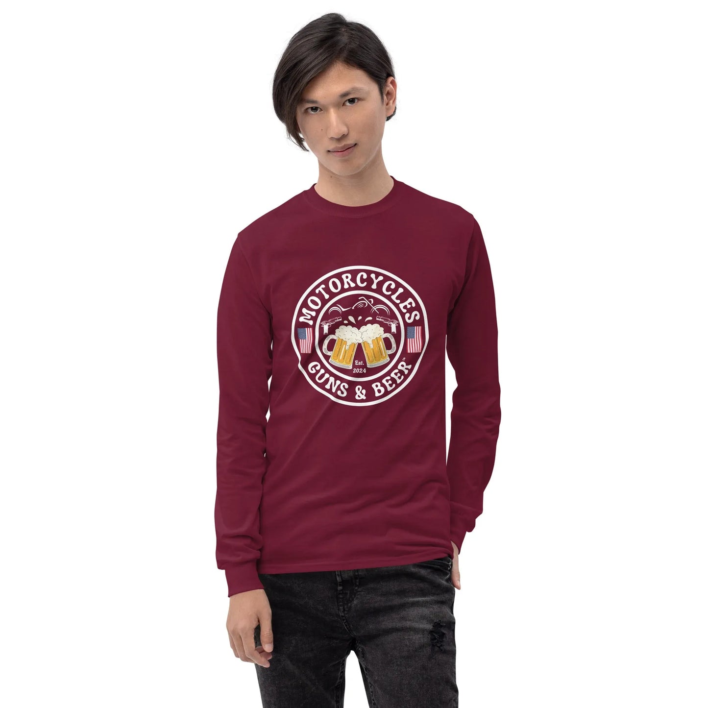 Motorcycles Guns & Beer Long Sleeve - Unisex - ShopMGW Clothing