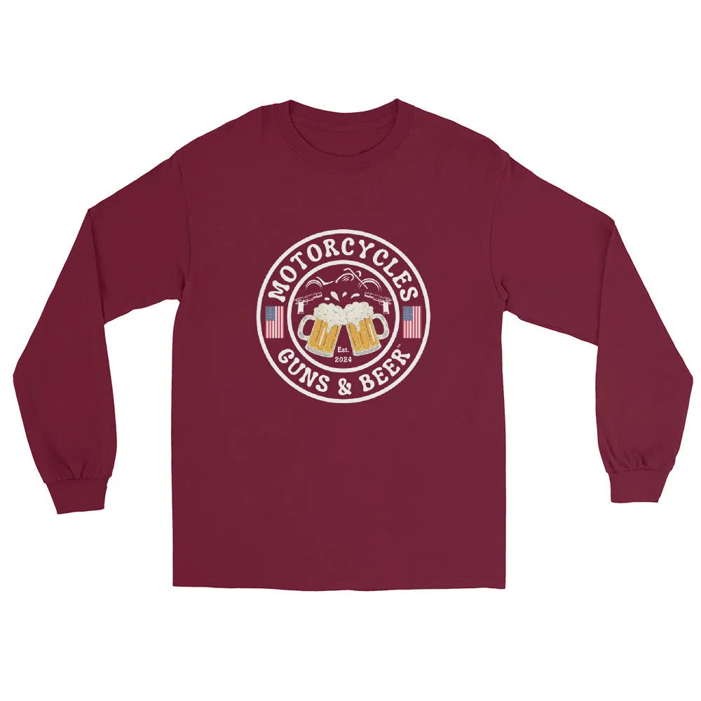 Motorcycles Guns & Beer Long Sleeve - Unisex - ShopMGW Clothing