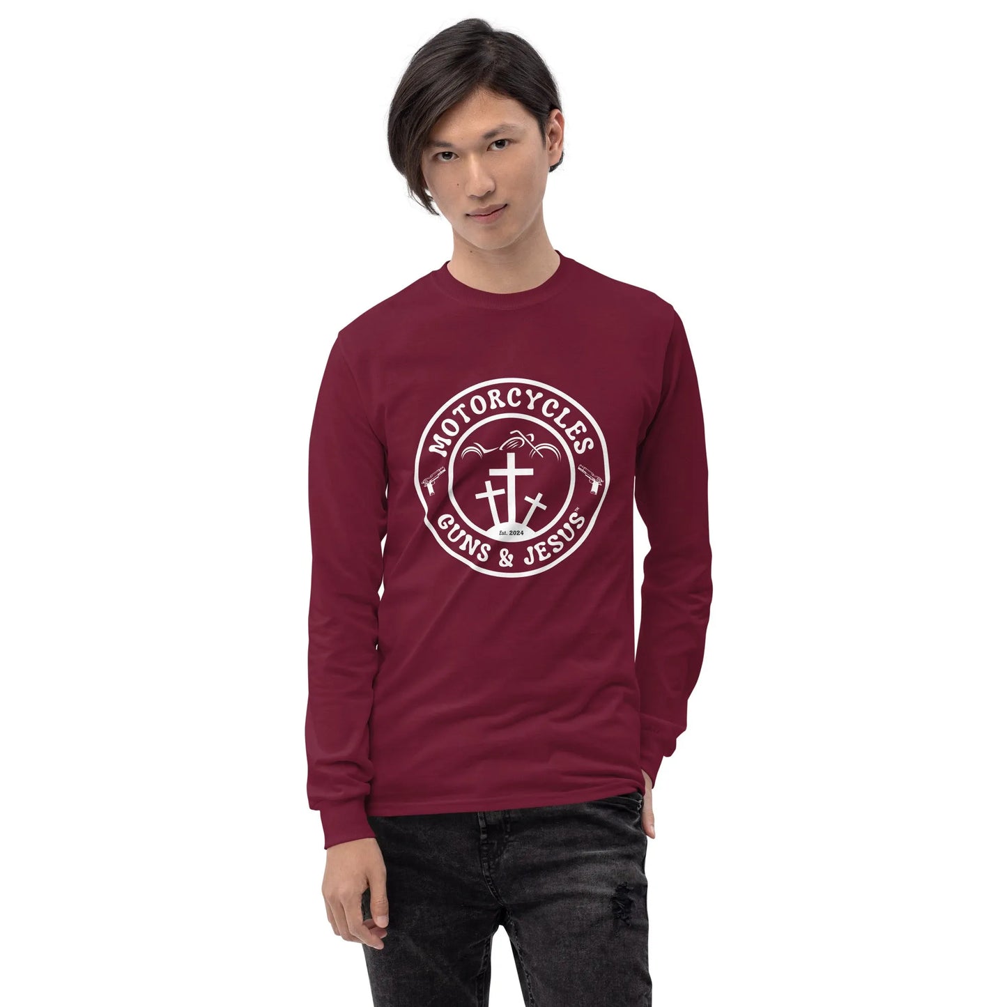 Motorcycles Guns & Jesus Long Sleeve - Unisex - ShopMGW Clothing