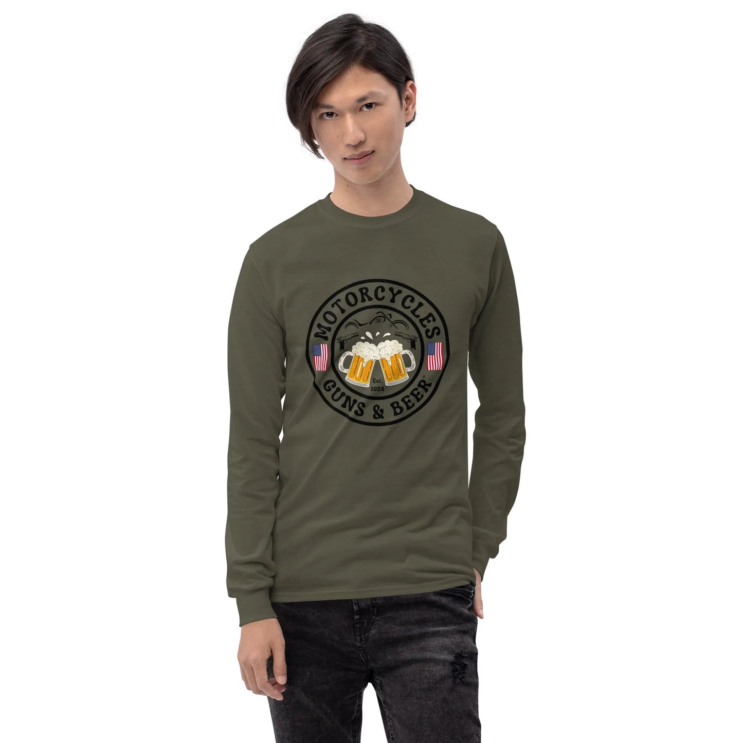 Motorcycles Guns & Beer Long Sleeve - Unisex - ShopMGW Clothing