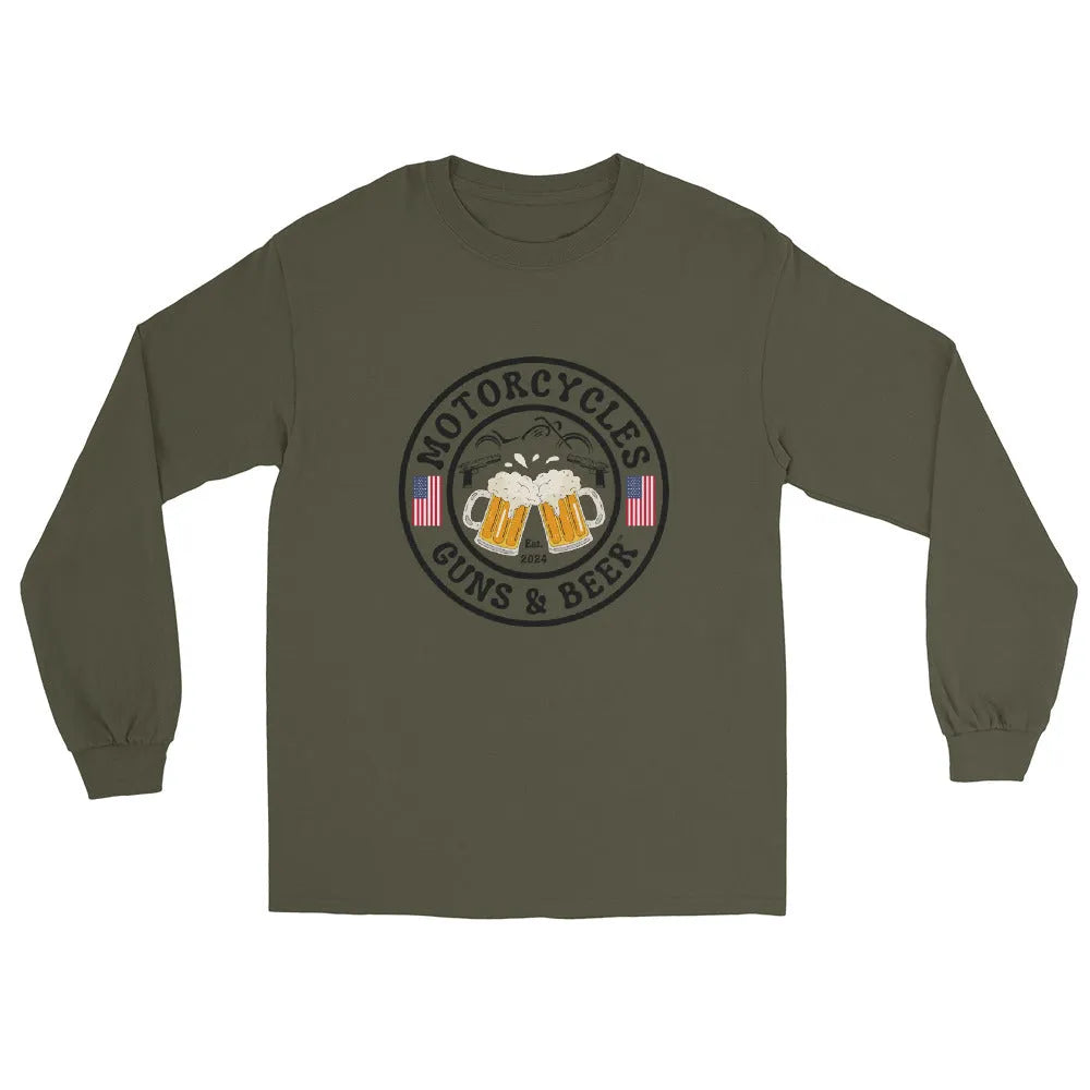 Motorcycles Guns & Beer Long Sleeve - Unisex - ShopMGW Clothing