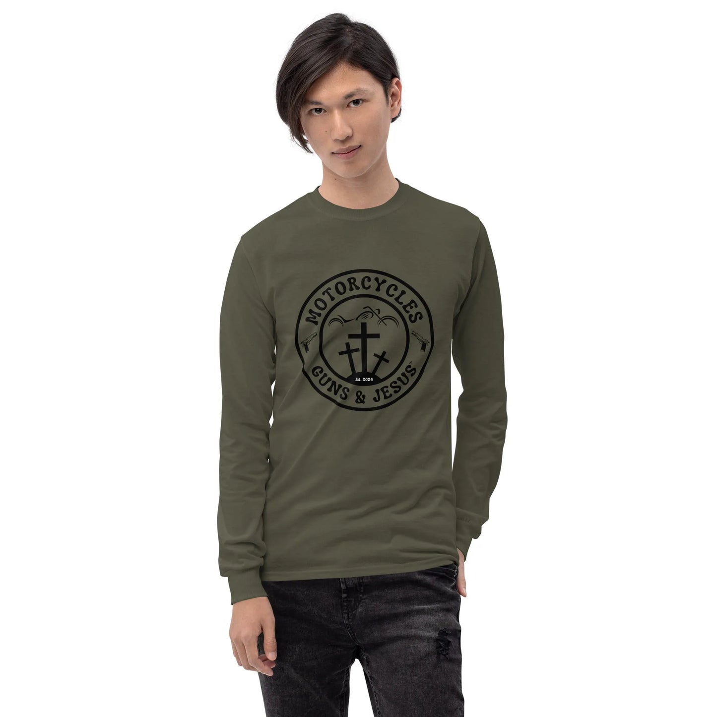 Motorcycles Guns & Jesus Long Sleeve - Unisex - ShopMGW Clothing