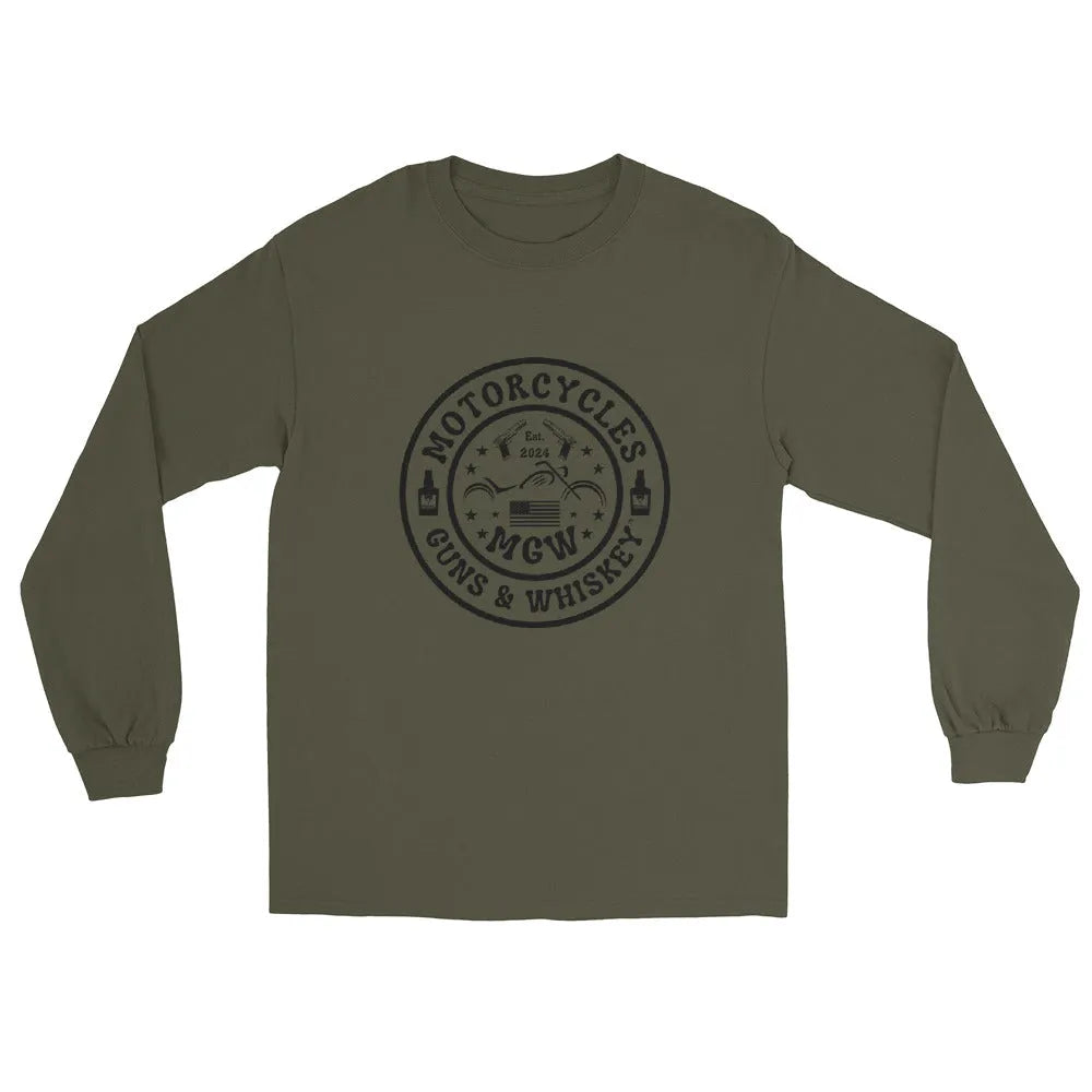 Motorcycles Guns & Whiskey Long Sleeve - Unisex - ShopMGW Clothing