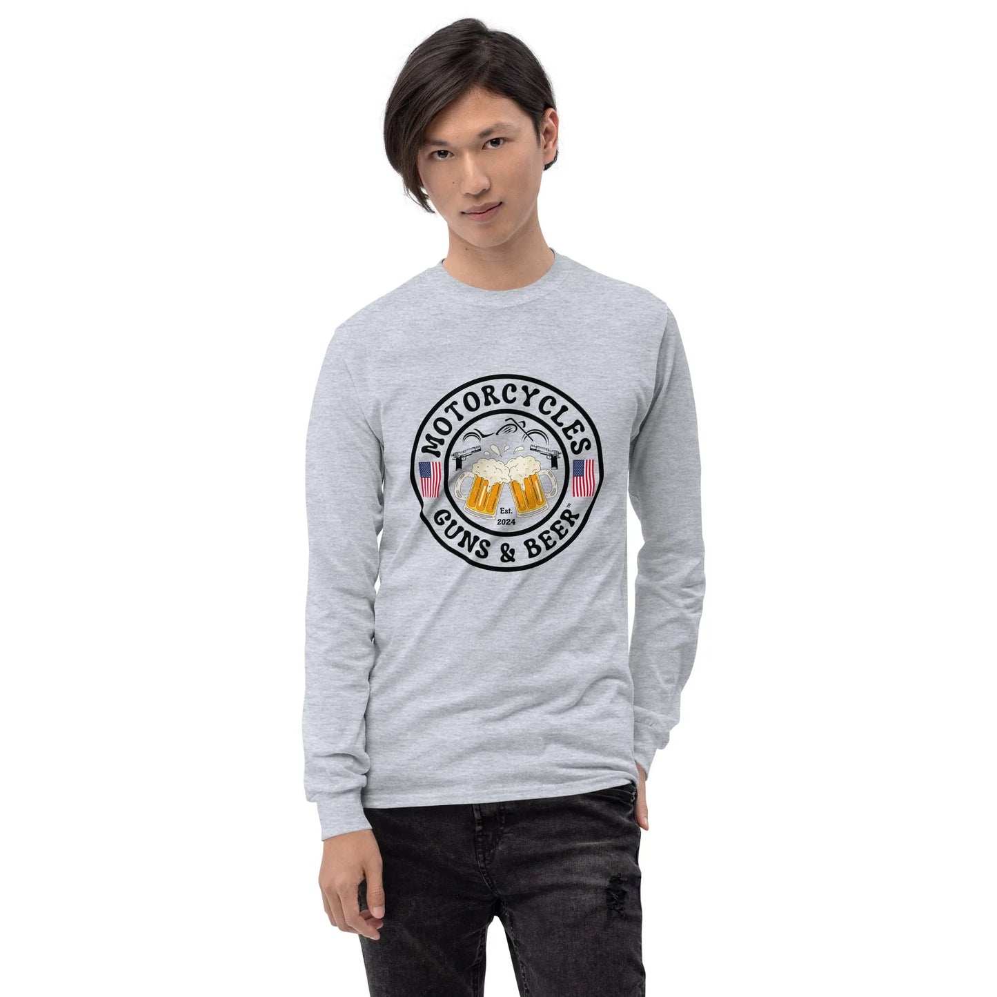 Motorcycles Guns & Beer Long Sleeve - Unisex - ShopMGW Clothing