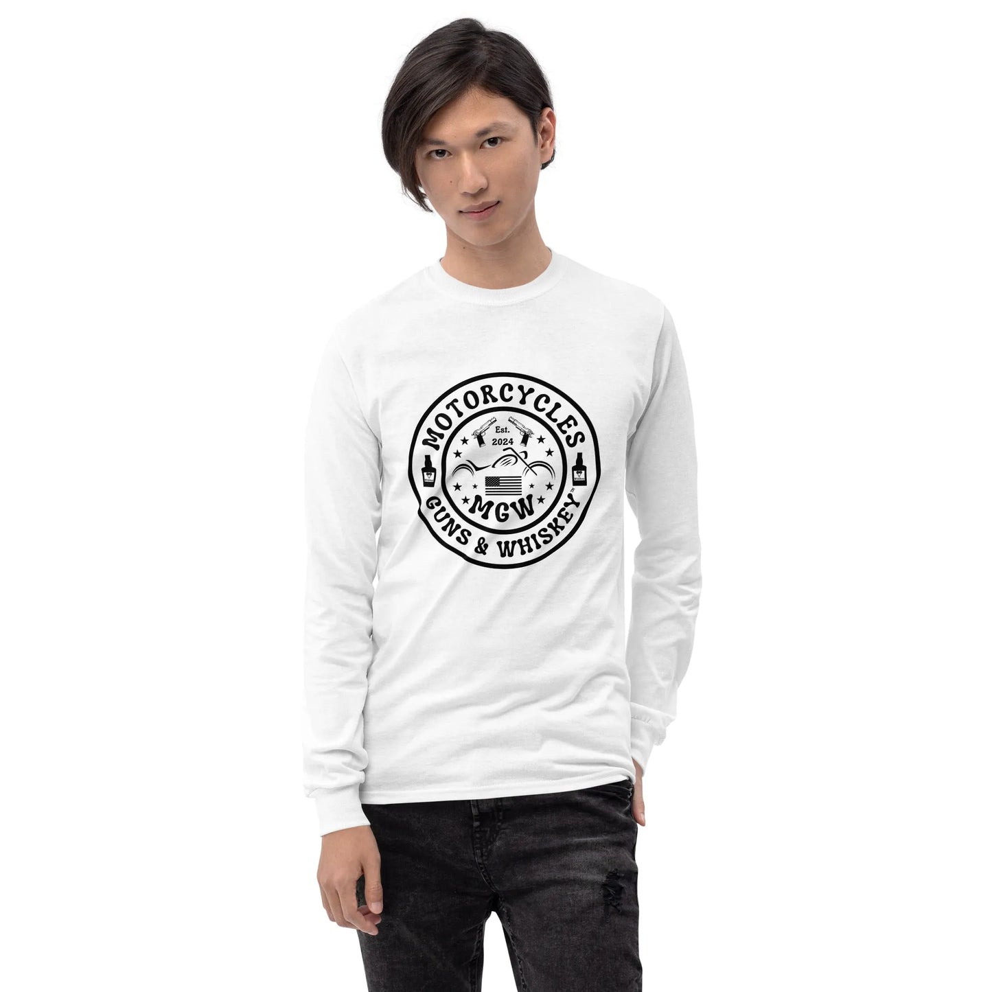 Motorcycles Guns & Whiskey Long Sleeve - Unisex - ShopMGW Clothing
