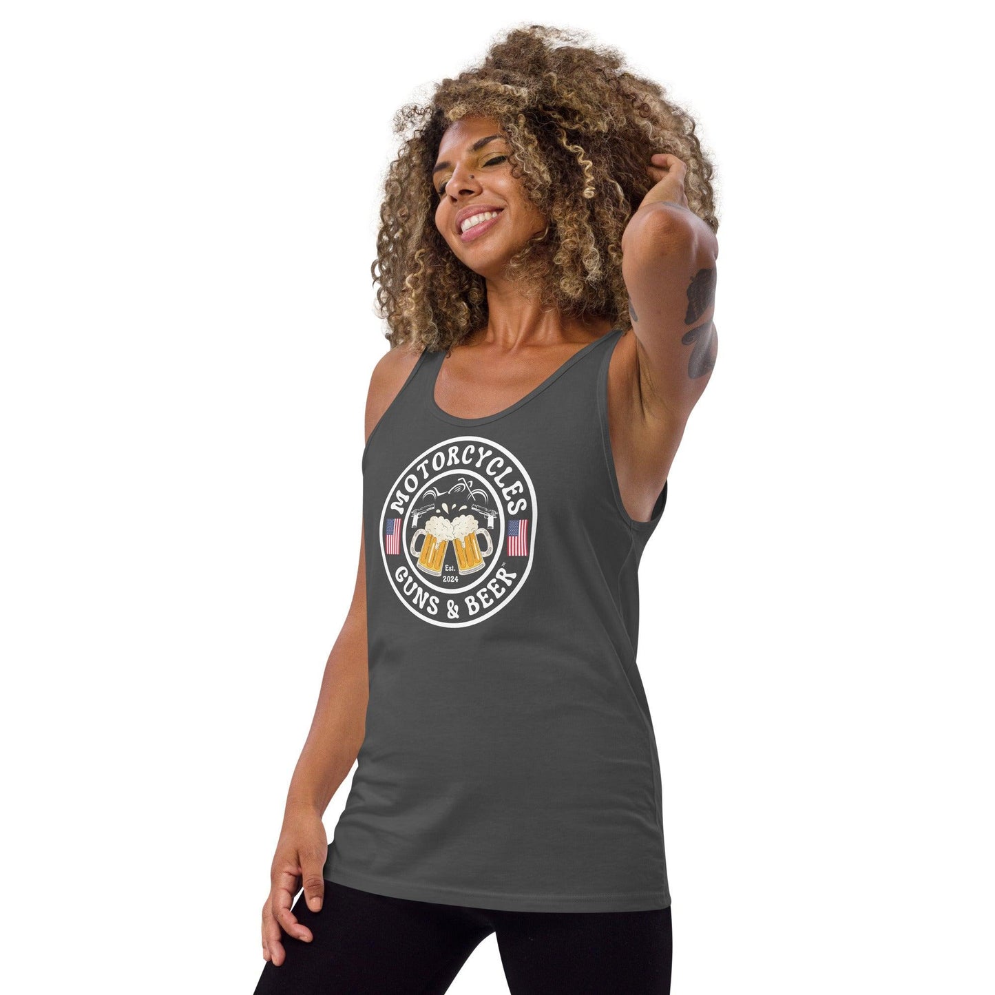 Motorcycles Guns & Beer Tank Top - ShopMGW Clothing