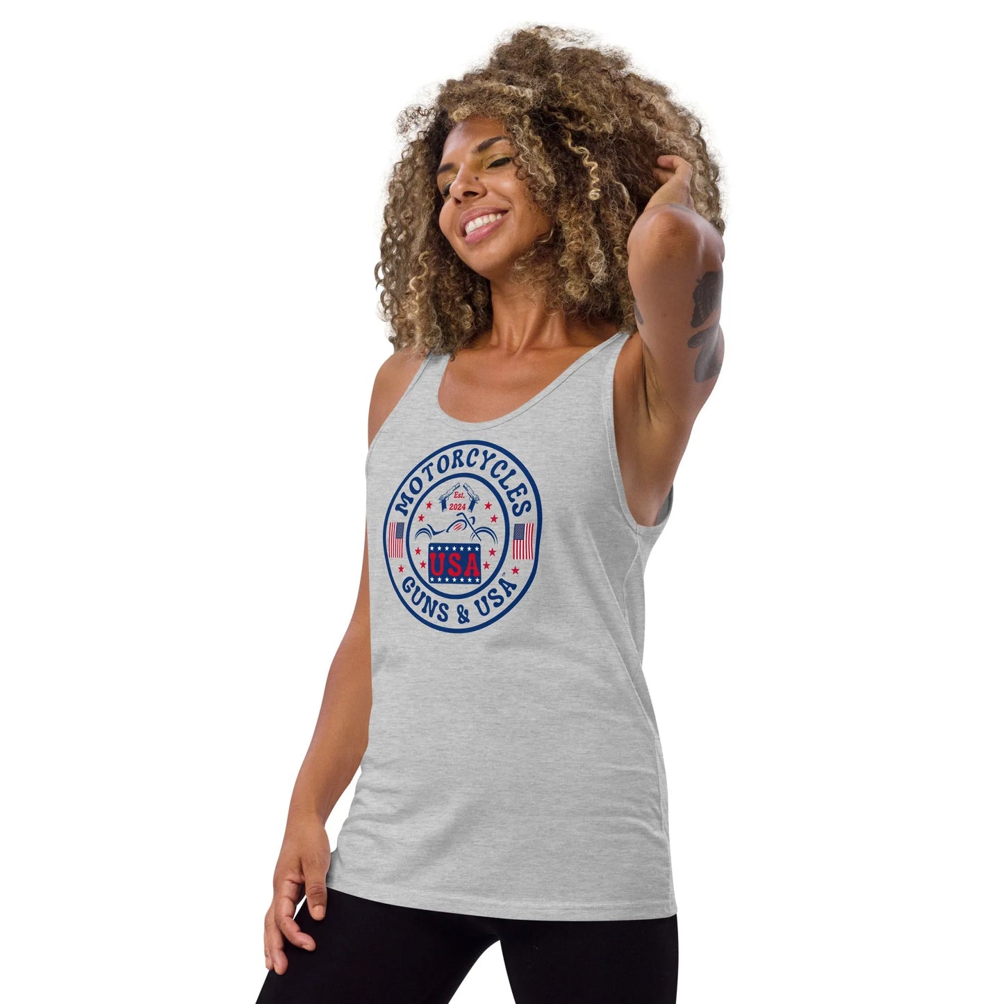 Motorcycles Guns & USA Tank Top - ShopMGW Clothing