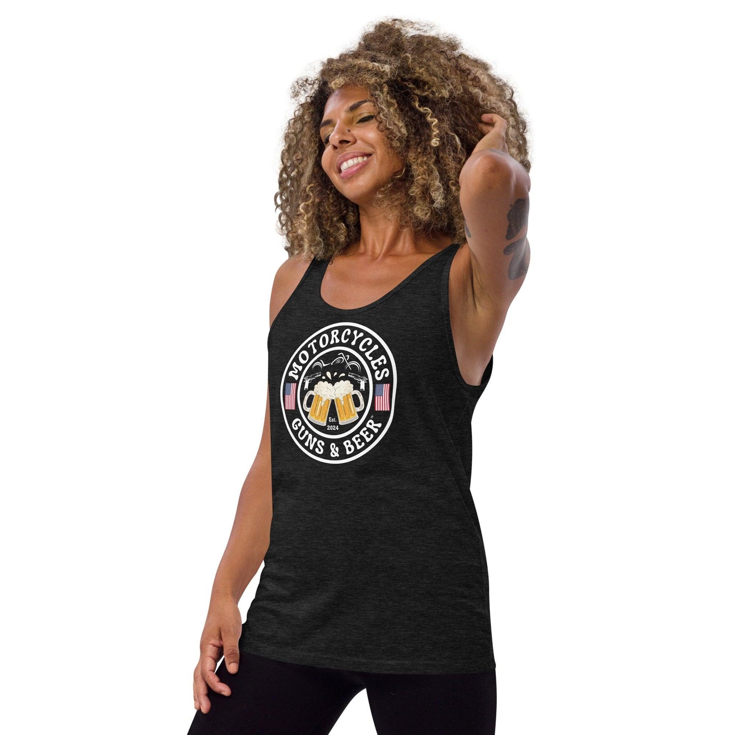 Motorcycles Guns & Beer Tank Top - ShopMGW Clothing