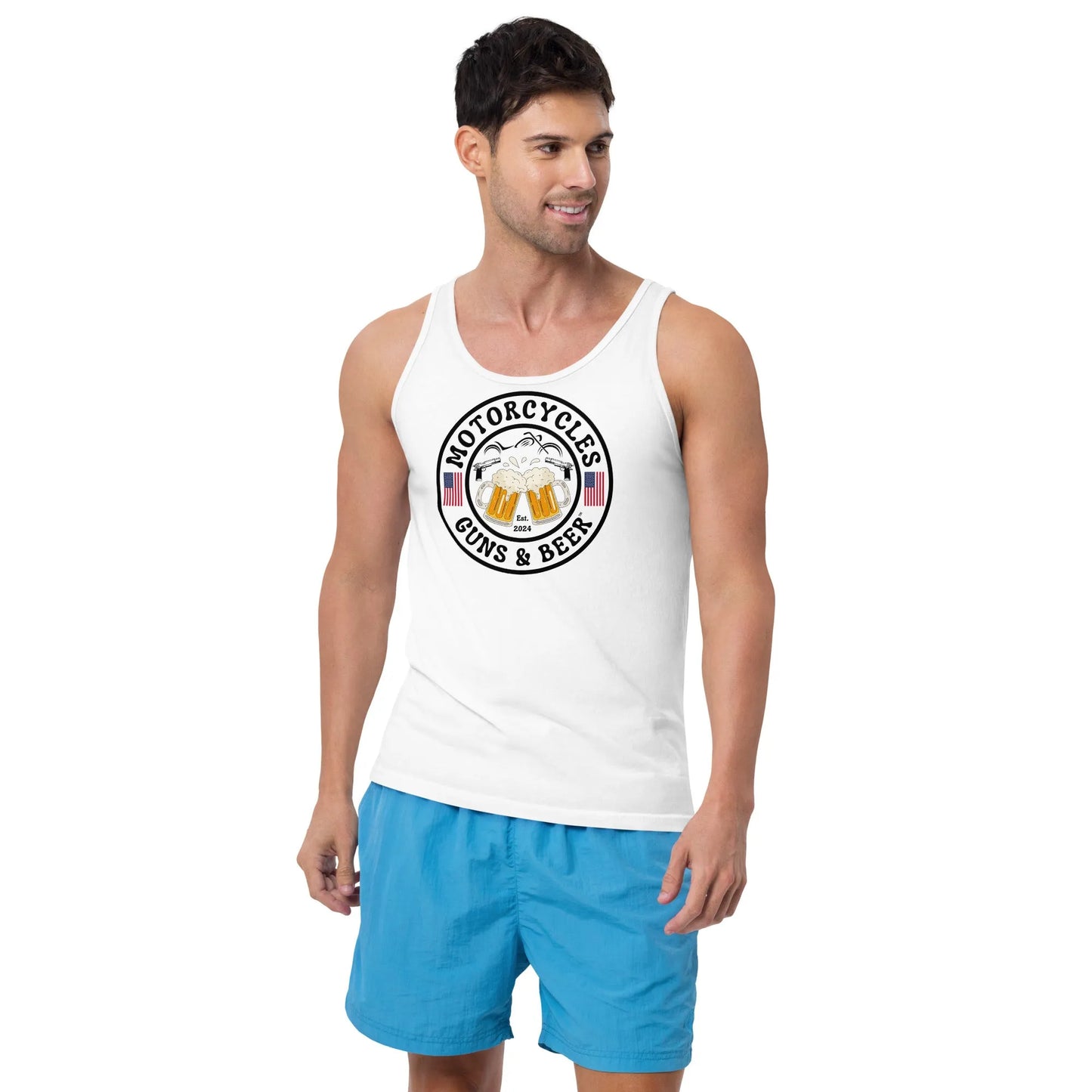 Motorcycles Guns & Beer Tank Top - ShopMGW Clothing