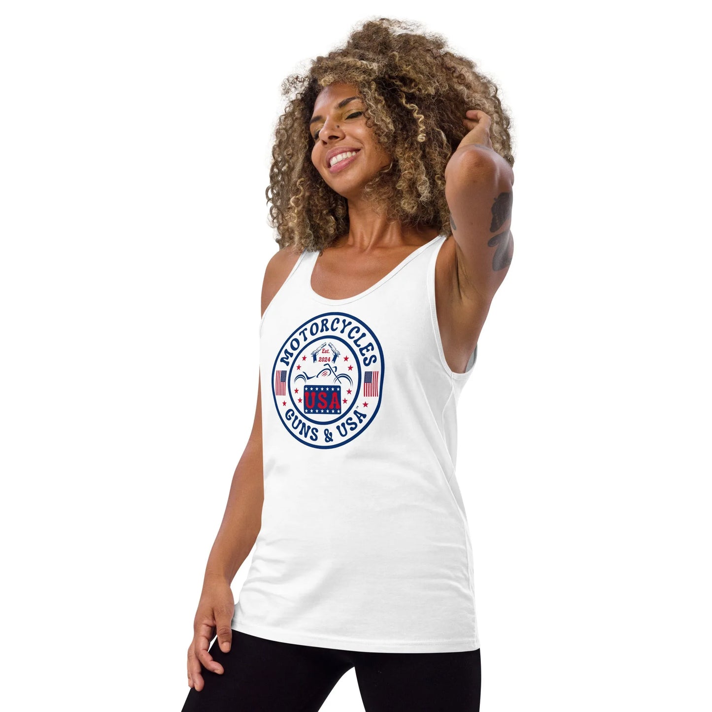 Motorcycles Guns & USA Tank Top - ShopMGW Clothing
