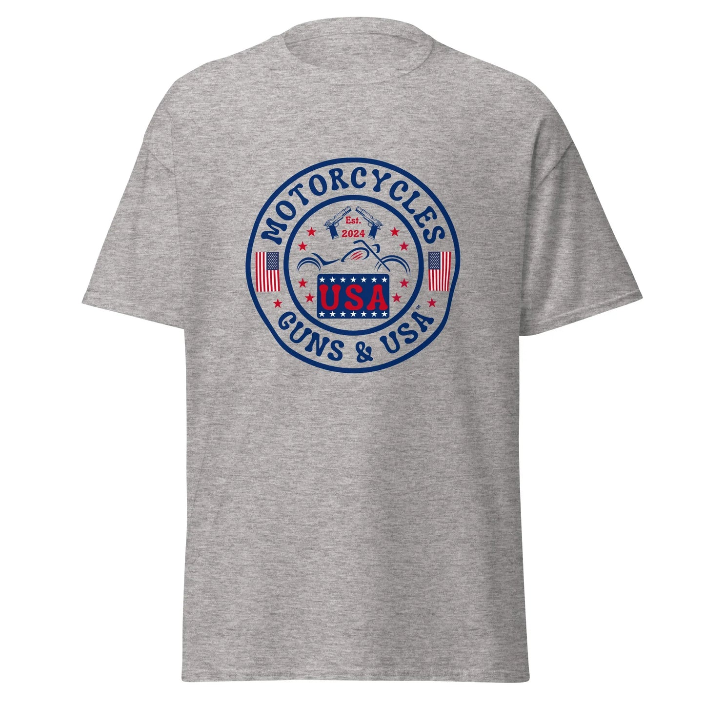 Motorcycles Guns & USA T-shirt - Unisex - ShopMGW Clothing