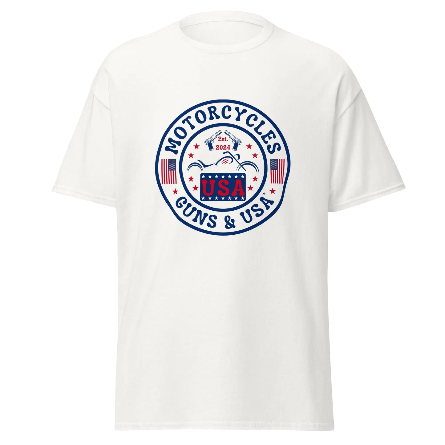 Motorcycles Guns & USA T-shirt - Unisex - ShopMGW Clothing