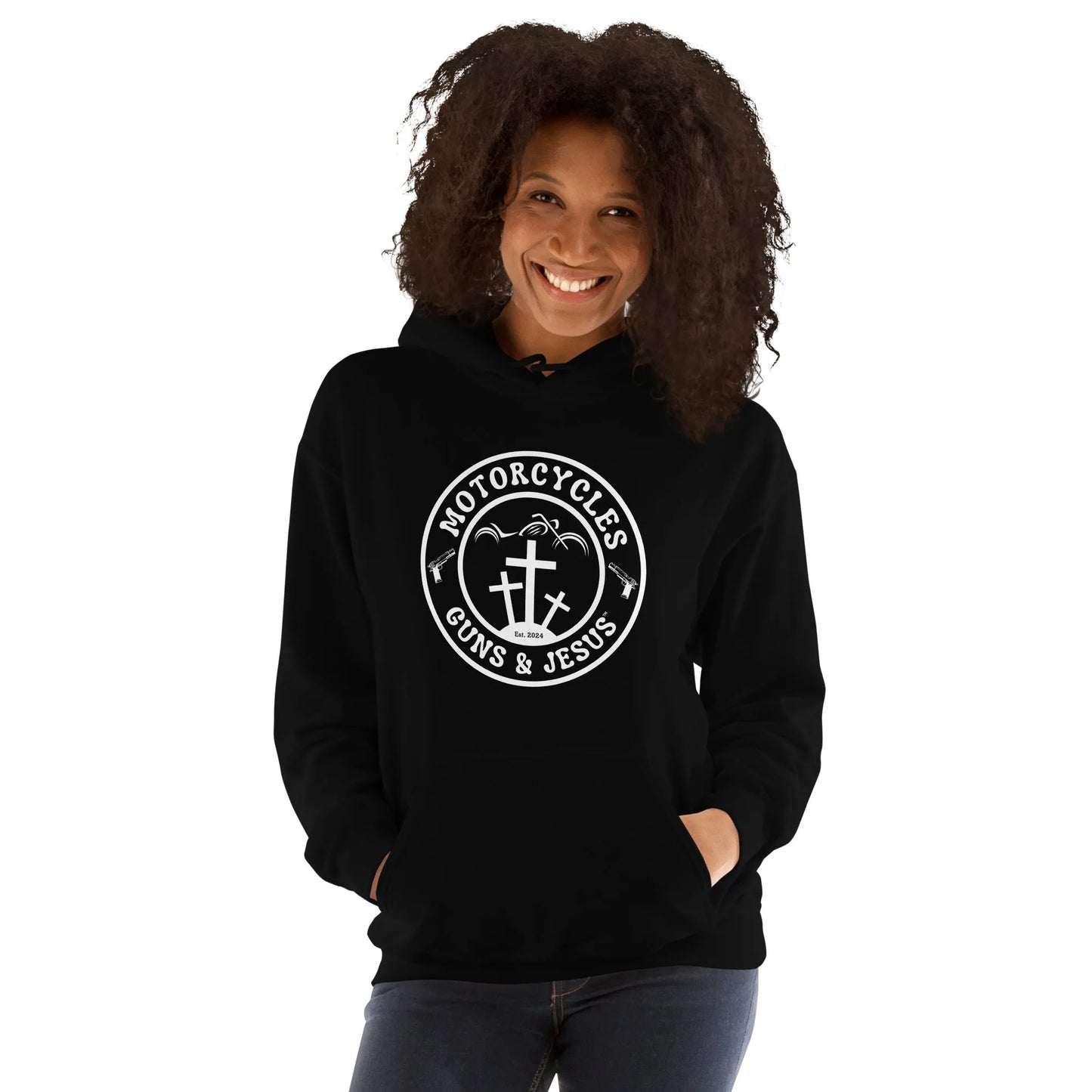 Motorcycles Guns & Jesus Hoodie - Unisex - ShopMGW Clothing