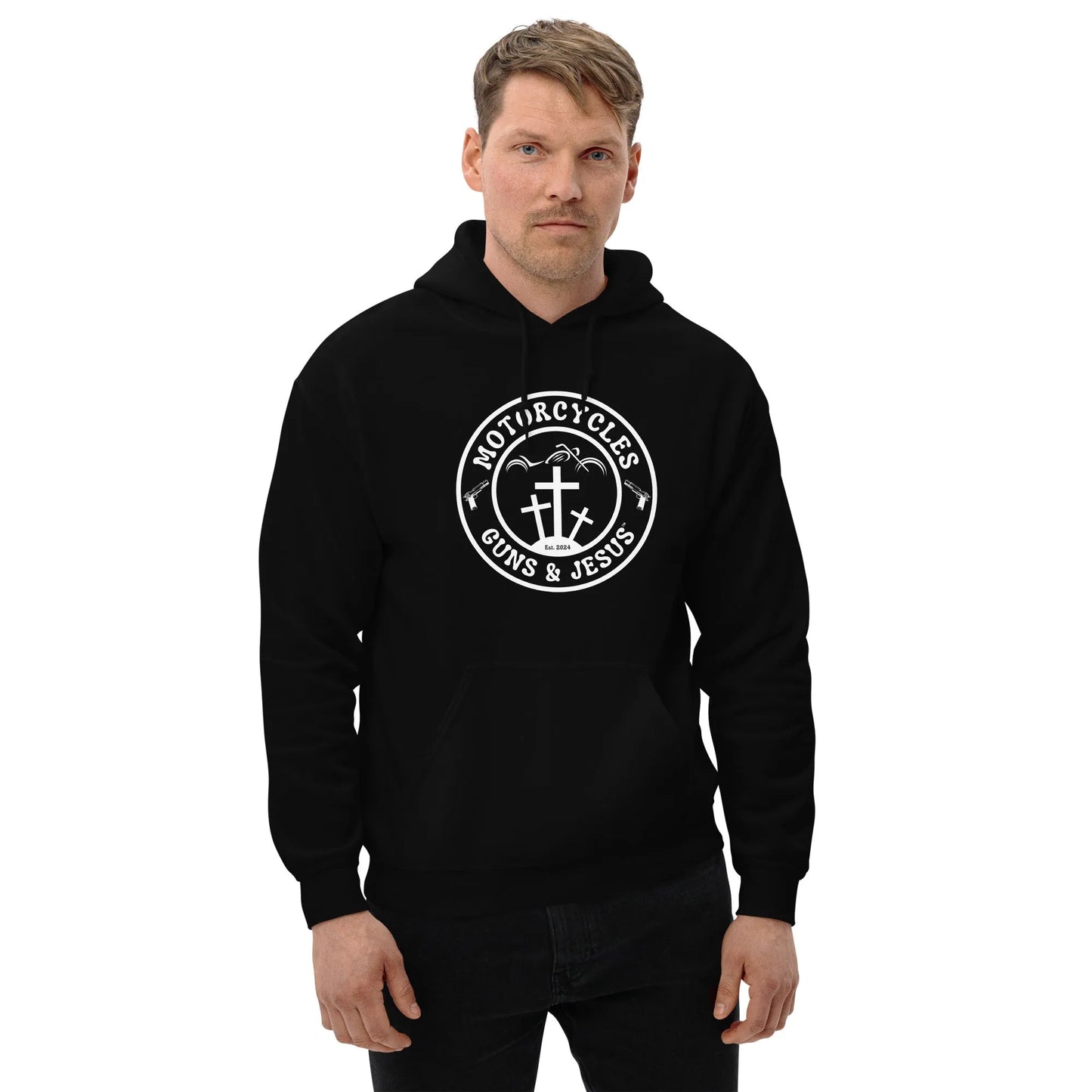 Motorcycles Guns & Jesus Hoodie - Unisex - ShopMGW Clothing