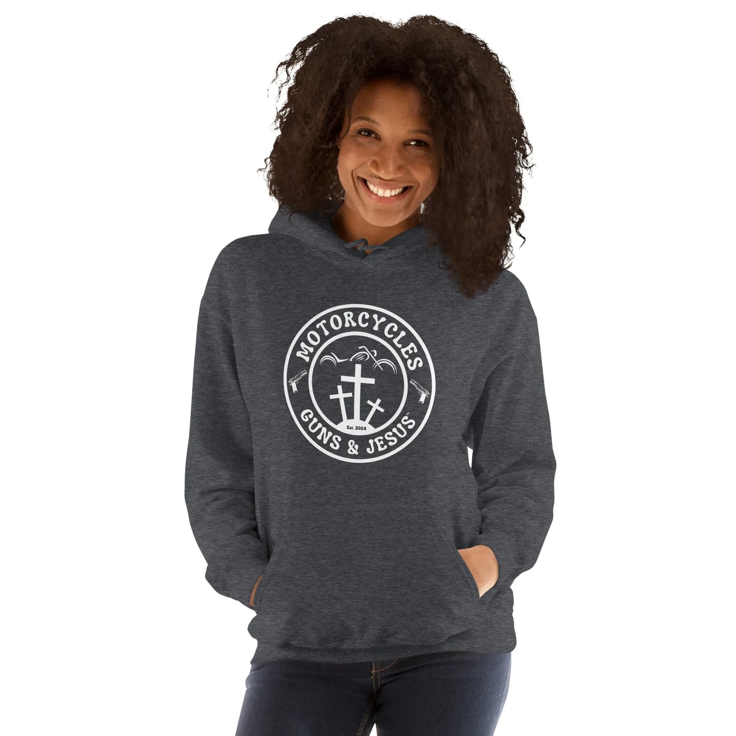 Motorcycles Guns & Jesus Hoodie - Unisex - ShopMGW Clothing
