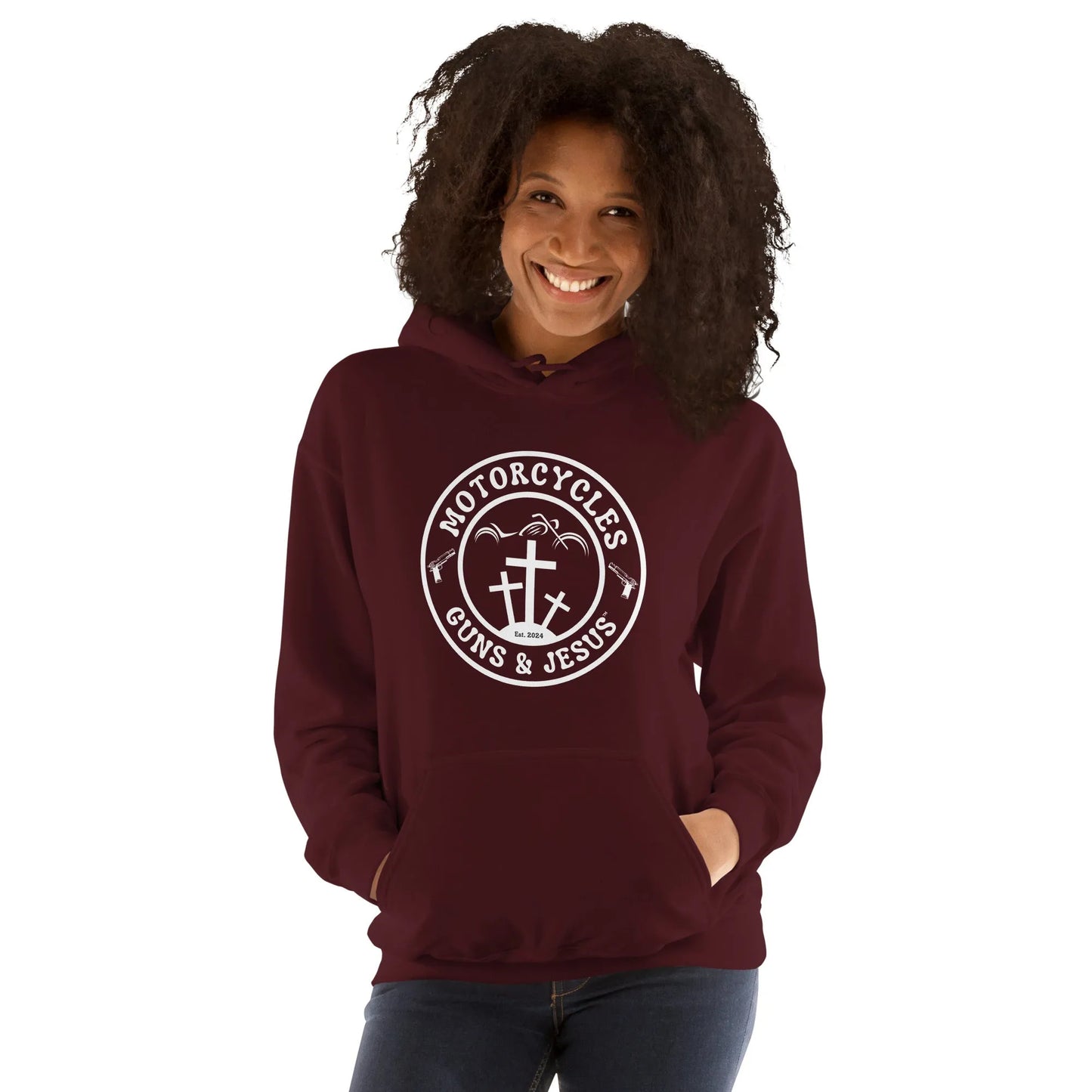 Motorcycles Guns & Jesus Hoodie - Unisex - ShopMGW Clothing