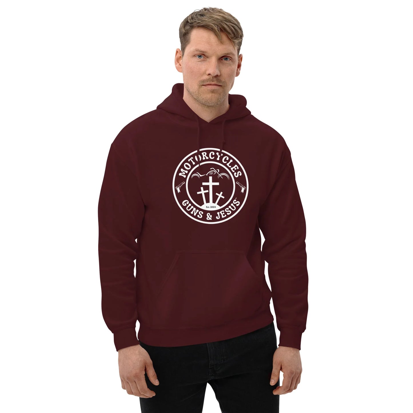 Motorcycles Guns & Jesus Hoodie - Unisex - ShopMGW Clothing