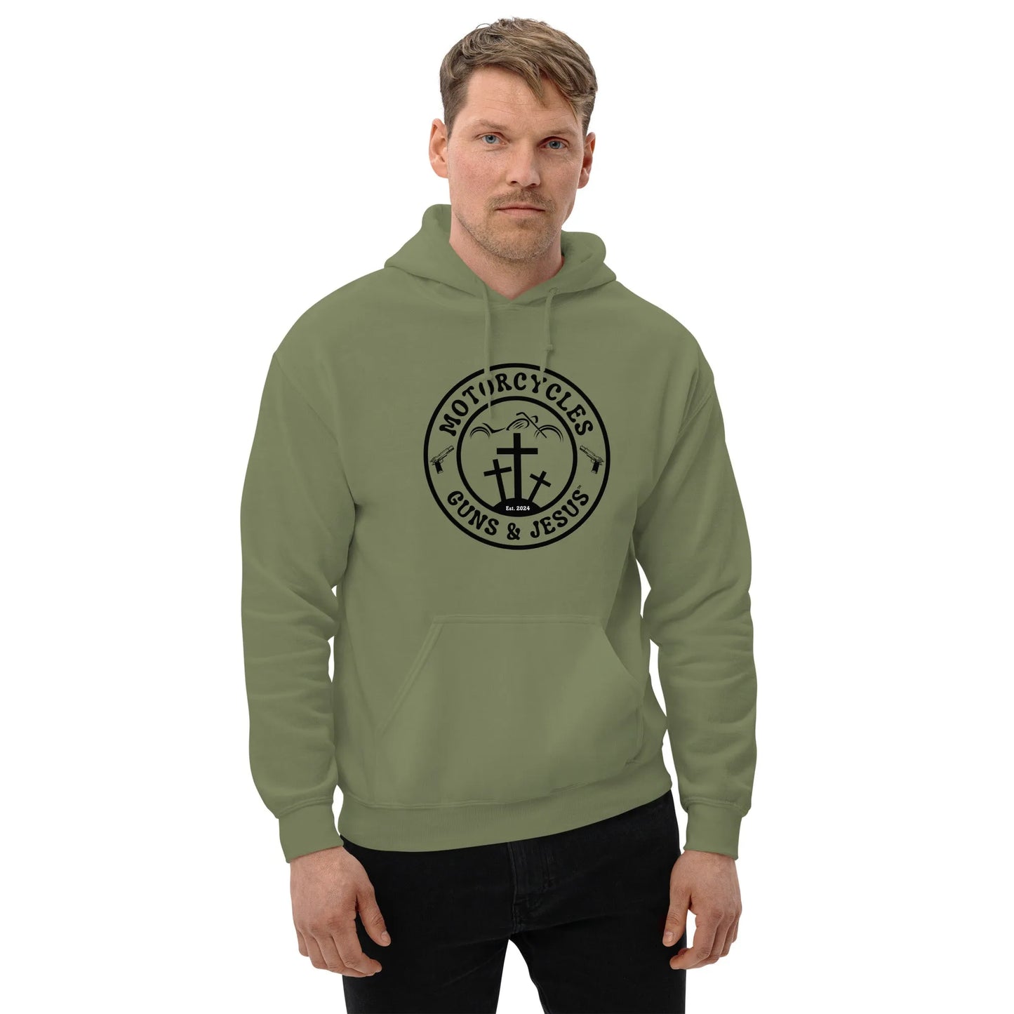Motorcycles Guns & Jesus Hoodie - Unisex - ShopMGW Clothing