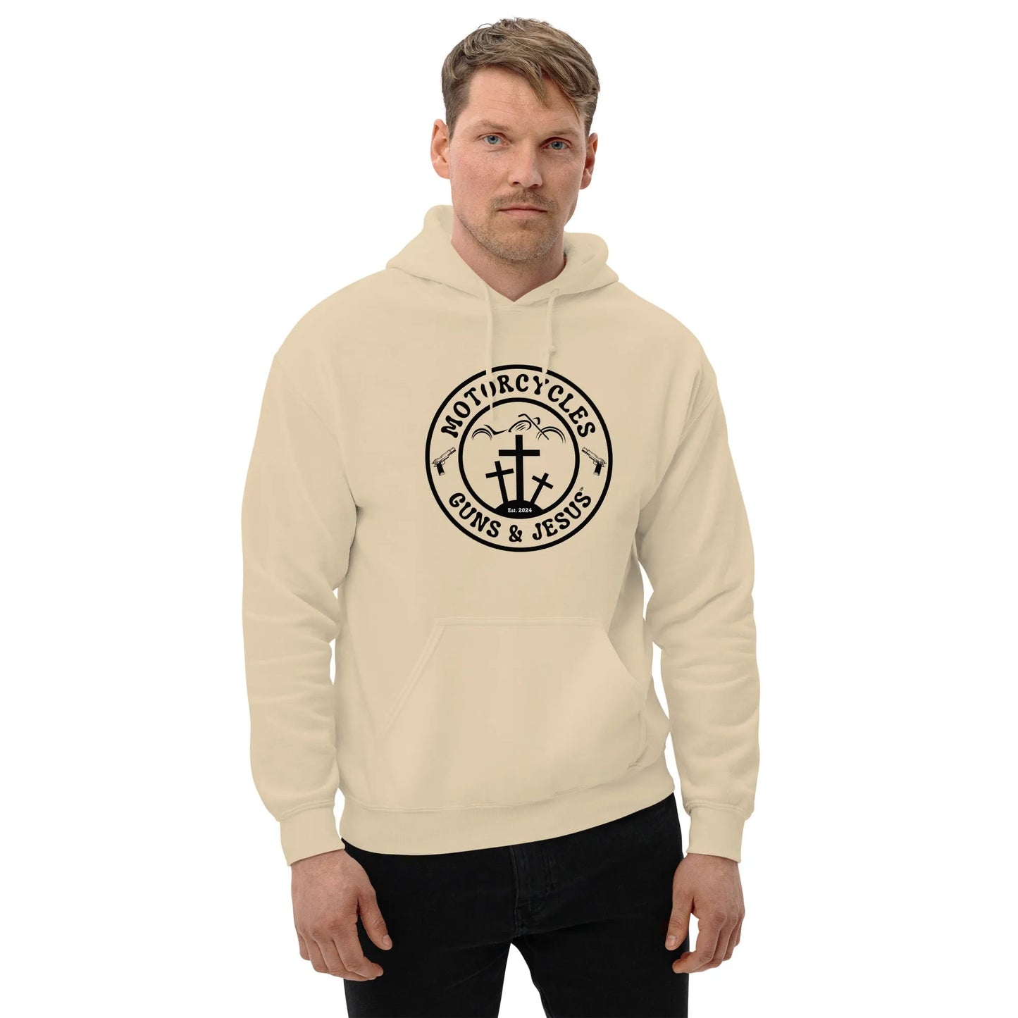 Motorcycles Guns & Jesus Hoodie - Unisex - ShopMGW Clothing
