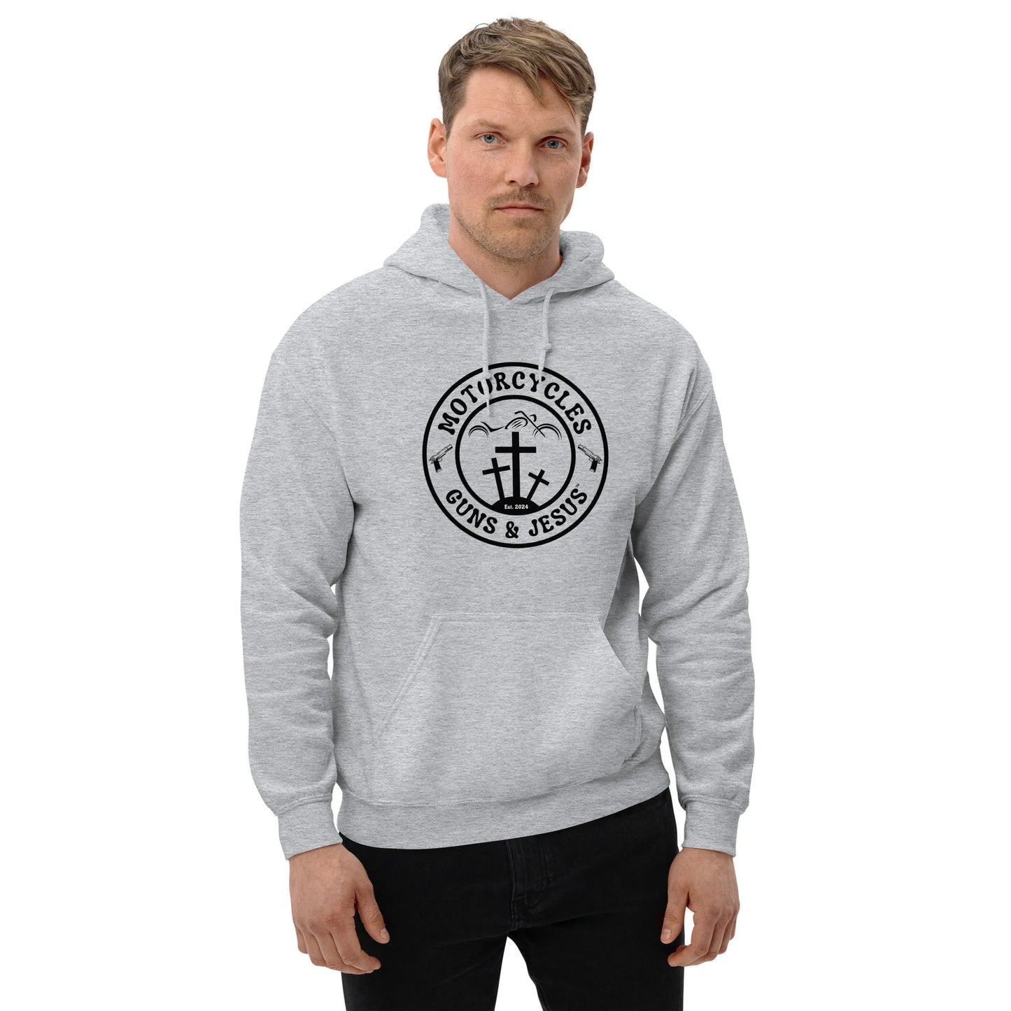 Motorcycles Guns & Jesus Hoodie - Unisex - ShopMGW Clothing
