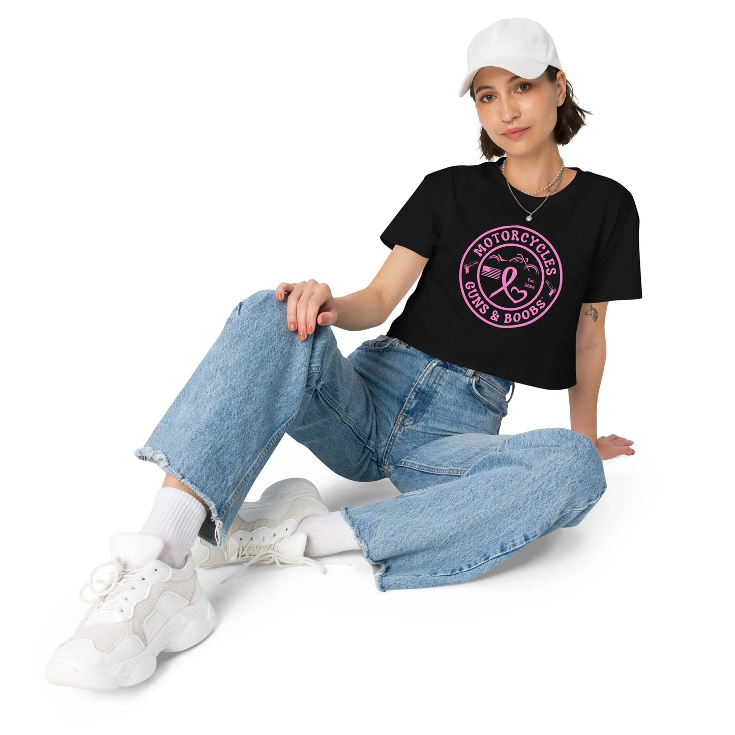 Motorcycles Guns & Boobs crop top - Women's - ShopMGW Clothing