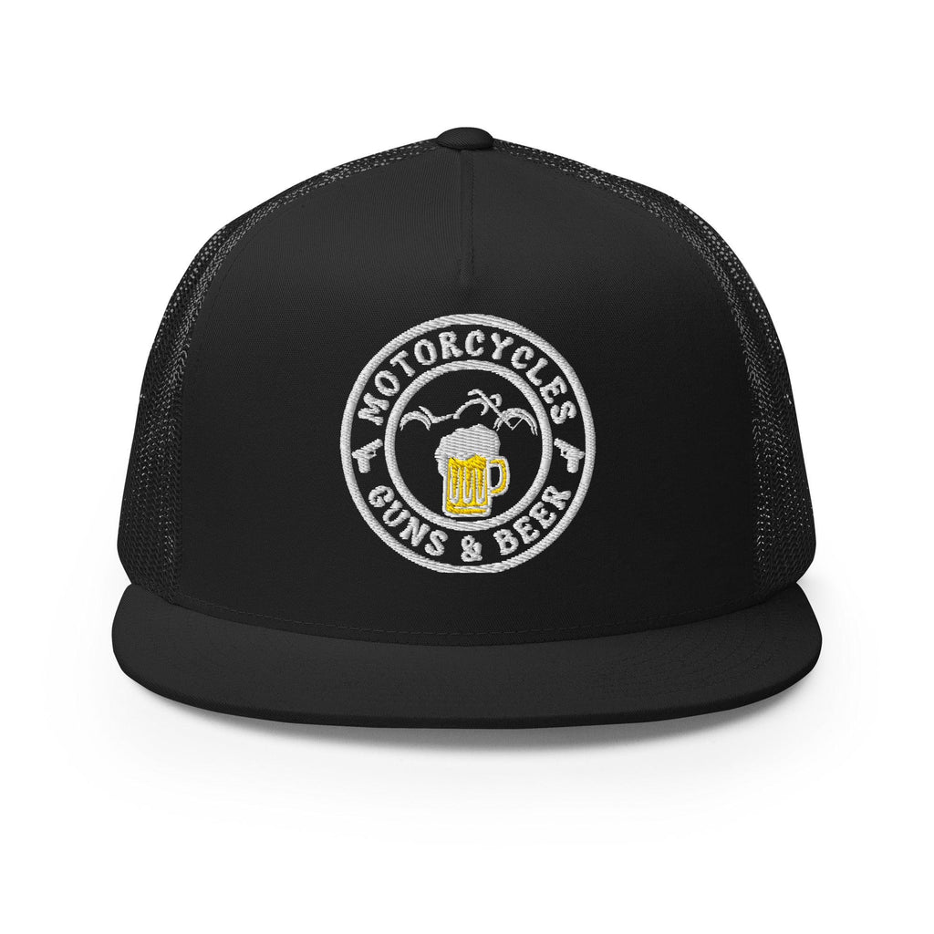 Motorcycles Guns & Beer Trucker Cap Round -MGW Clothing