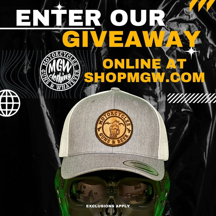 Enter to Win a Motorcycles Guns & Beer Leather Patch hat