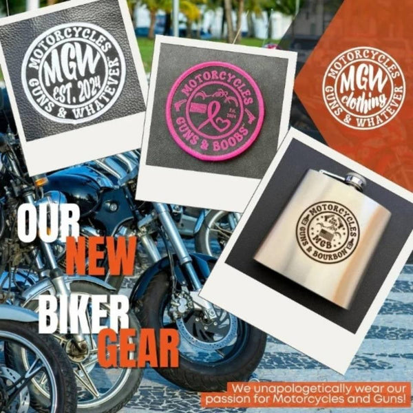 MGW new biker gear. Patches and flask.