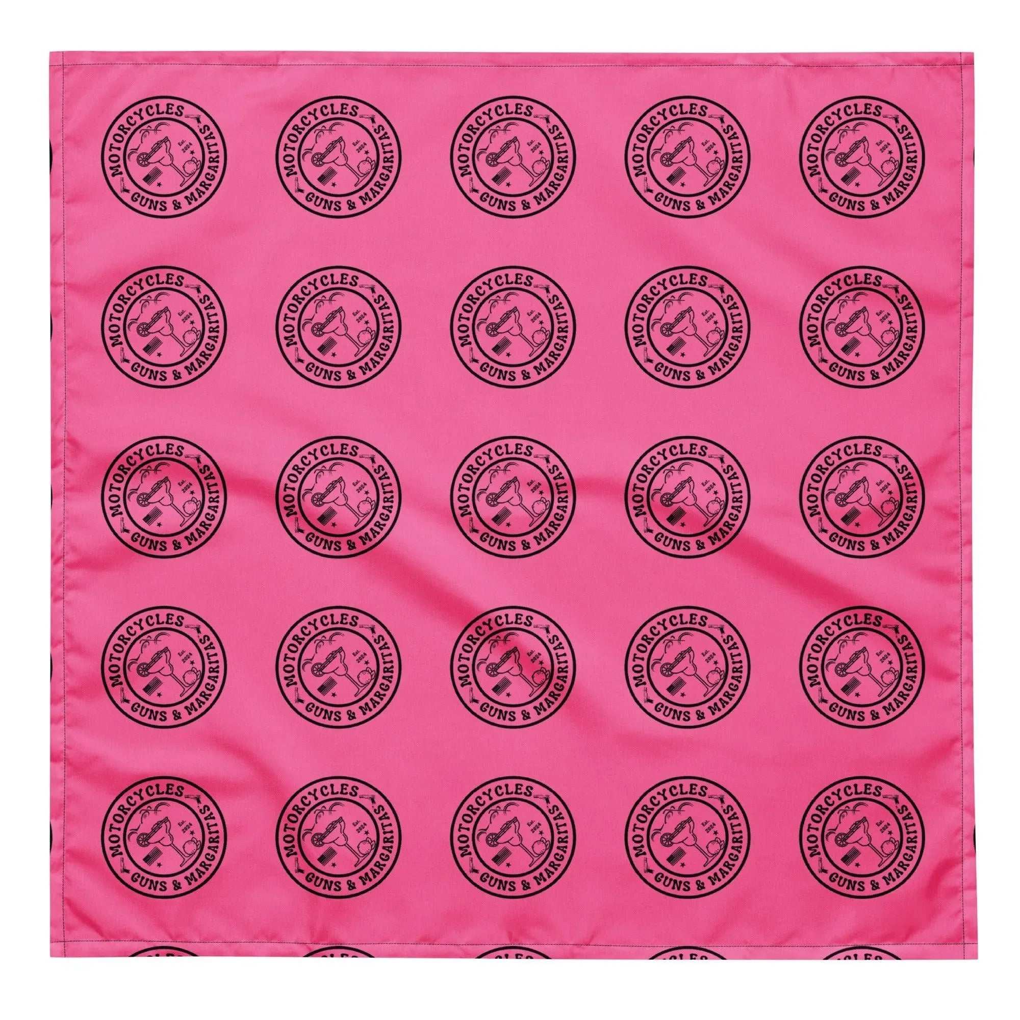 Motorcycles Guns & Margaritas Pink bandana -MGW Clothing