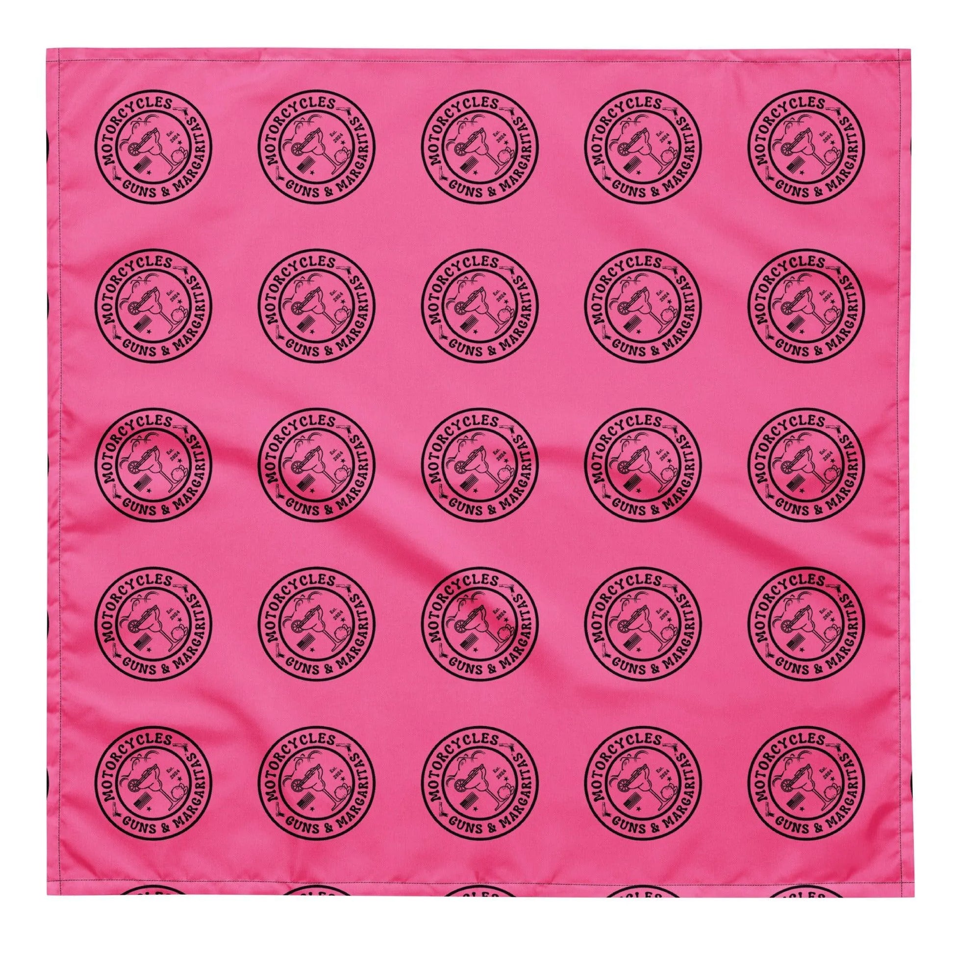 Motorcycles Guns & Margaritas Pink bandana -MGW Clothing