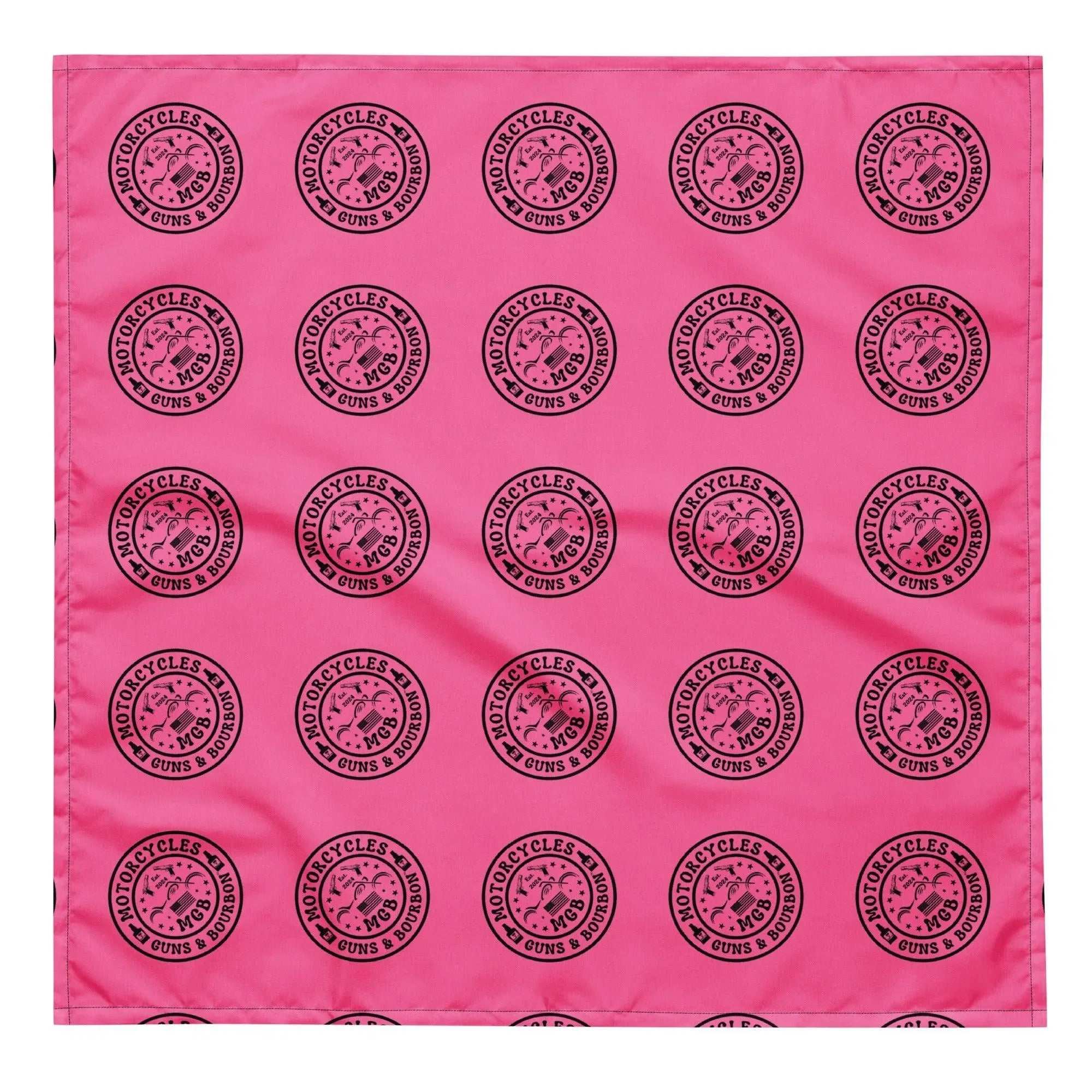 Motorcycles Guns & Bourbon Pink bandana -MGW Clothing