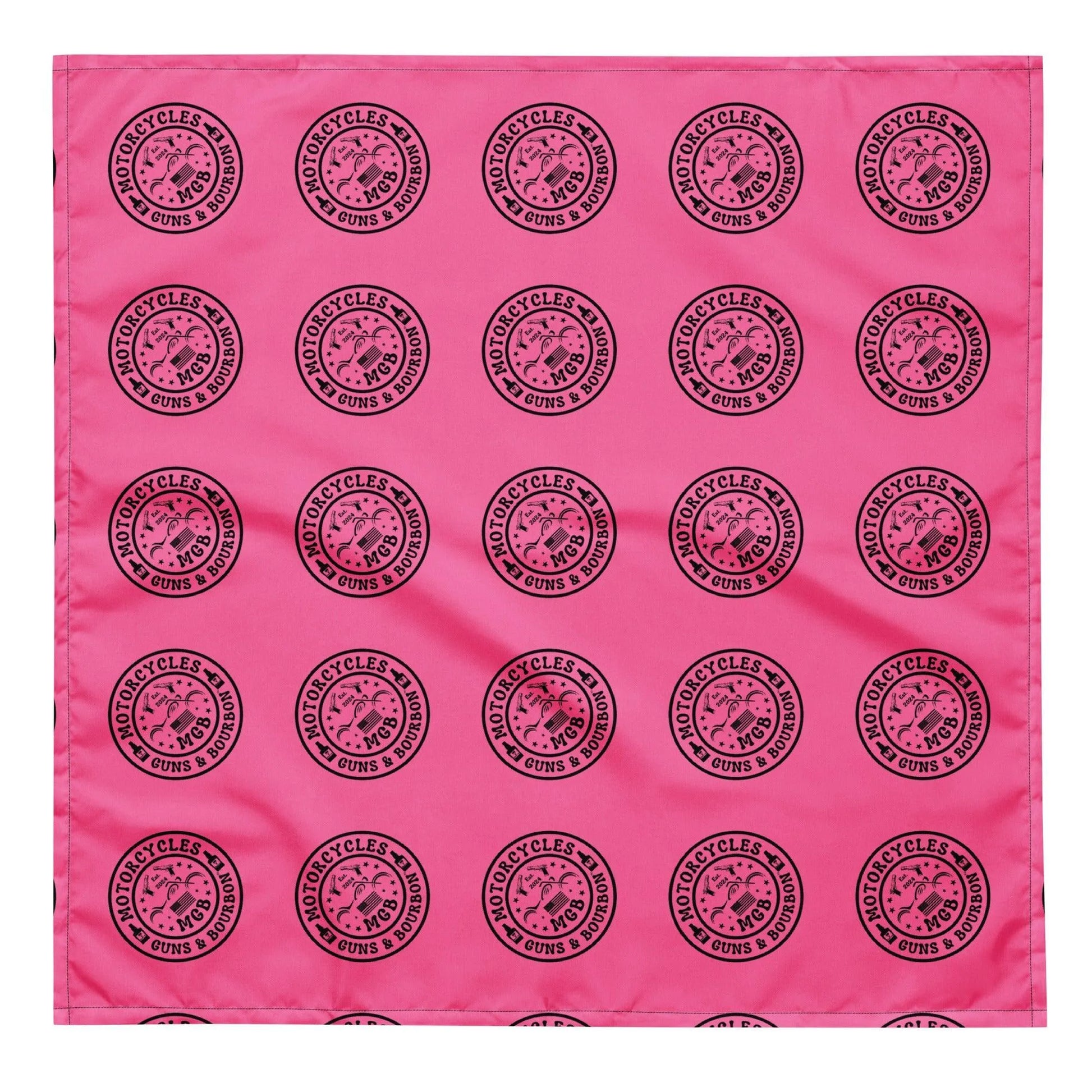 Motorcycles Guns & Bourbon Pink bandana -MGW Clothing