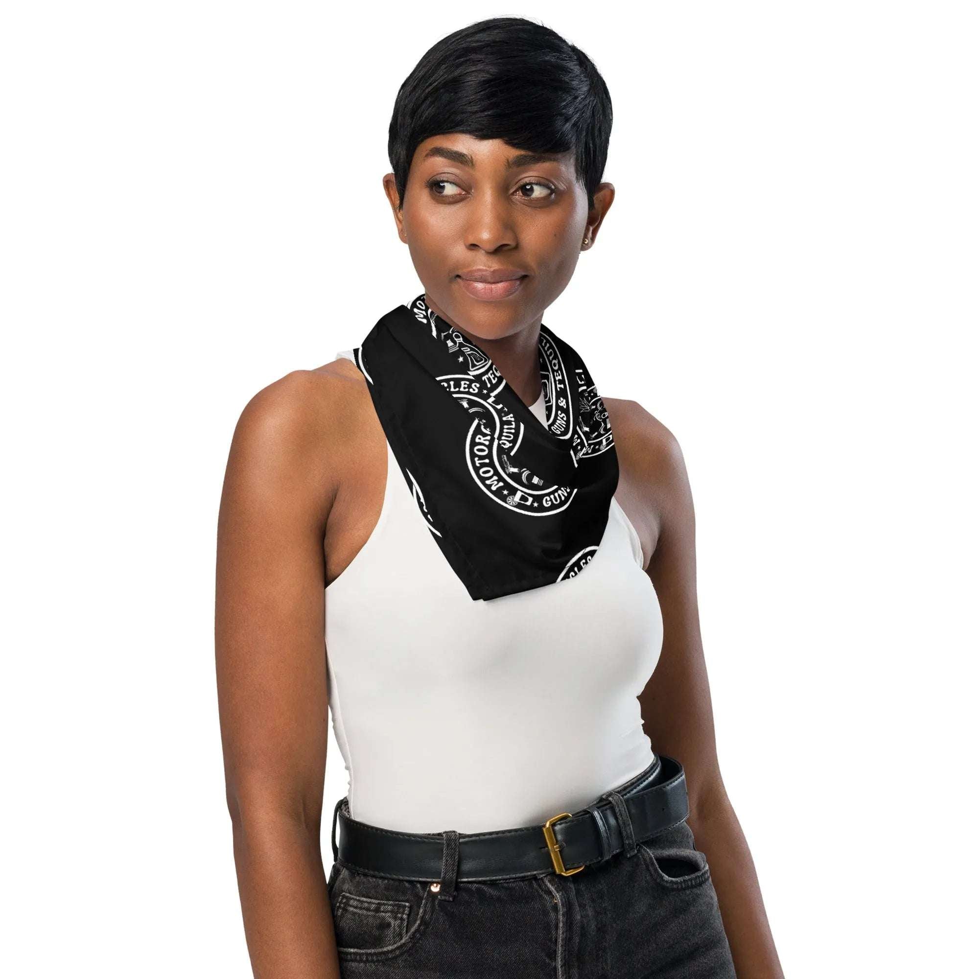 Motorcycles Guns & Tequila Black bandana -MGW Clothing
