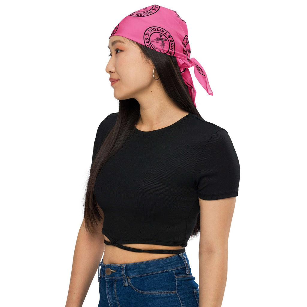 Motorcycles Guns And Tattoos Pink Bandana-MGW Clothing