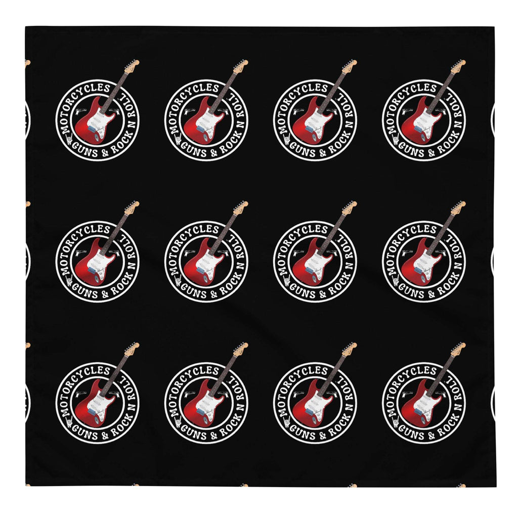 Motorcycles Guns And Rock N Roll Black Bandana - MGW Clothing