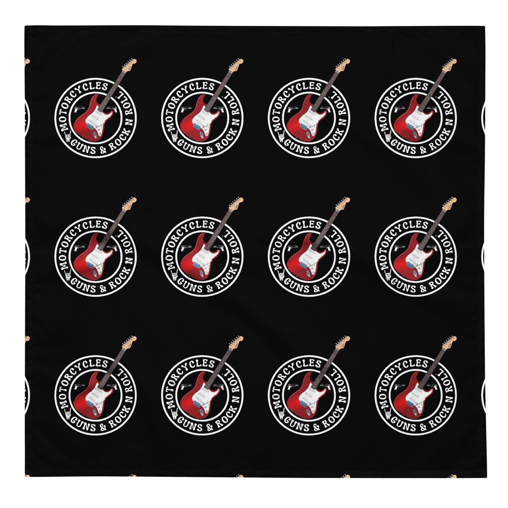 Motorcycles Guns And Rock N Roll Black Bandana-MGW Clothing