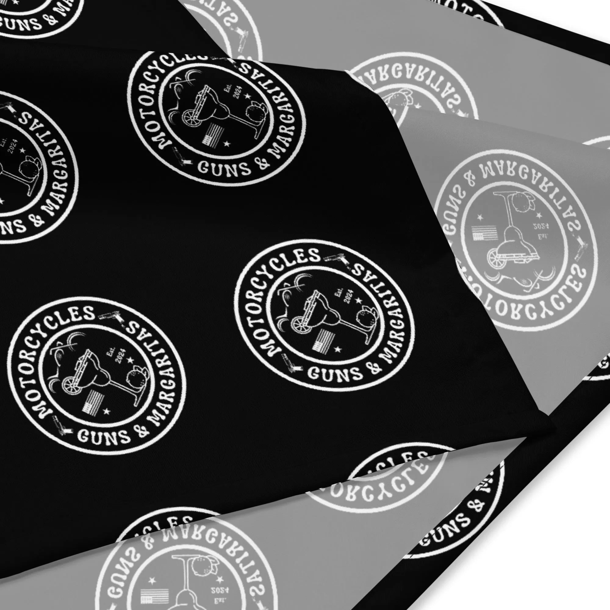 Motorcycles Guns & Margaritas Black bandana -MGW Clothing