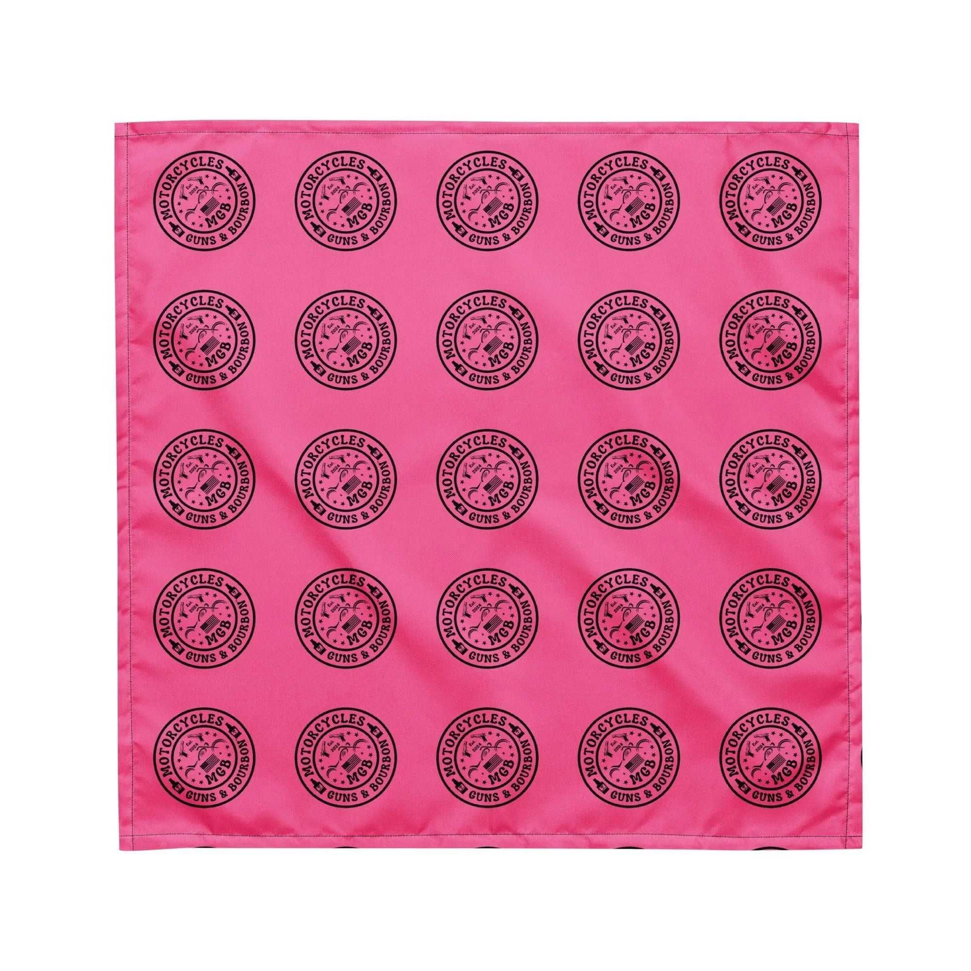 Motorcycles Guns & Bourbon Pink bandana -MGW Clothing