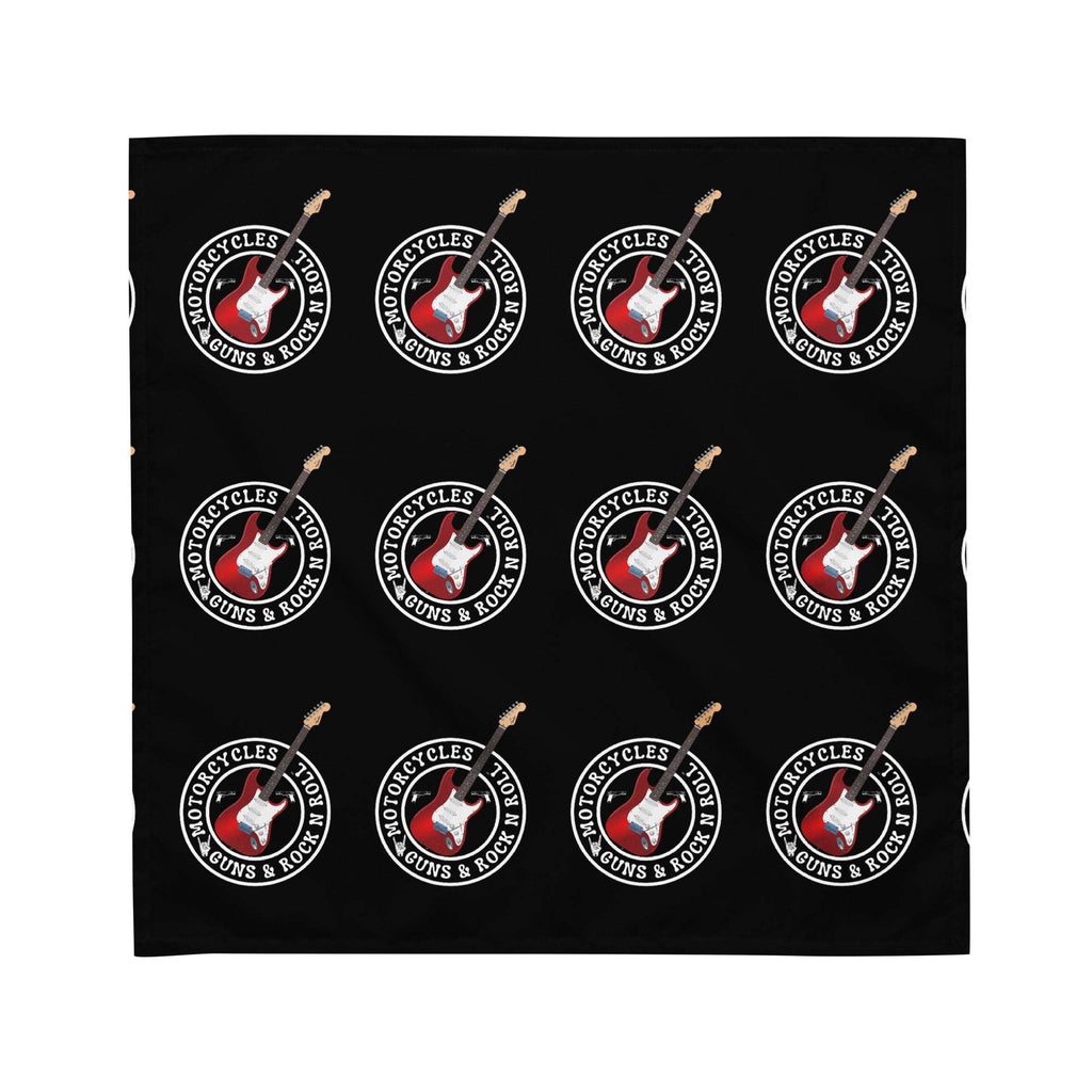 Motorcycles Guns And Rock N Roll Black Bandana - MGW Clothing