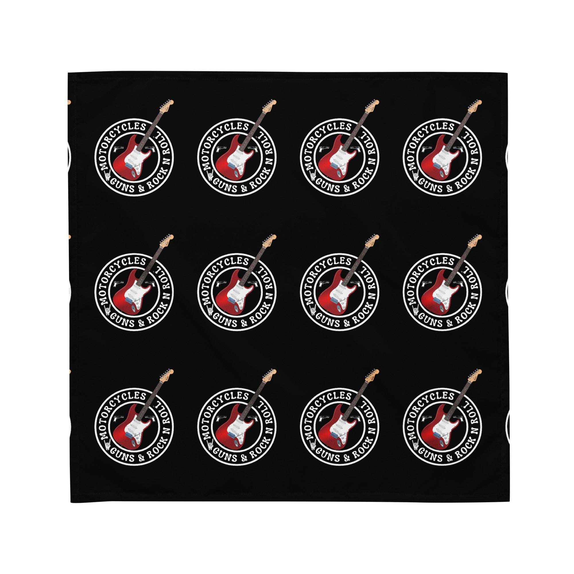 Motorcycles Guns And Rock N Roll Black Bandana-MGW Clothing