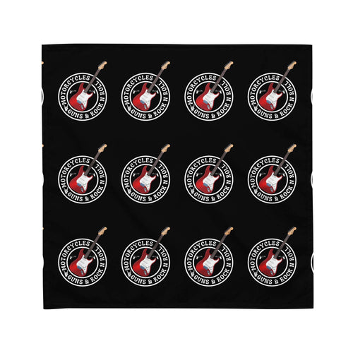 Motorcycles Guns And Rock N Roll Black Bandana - MGW Clothing