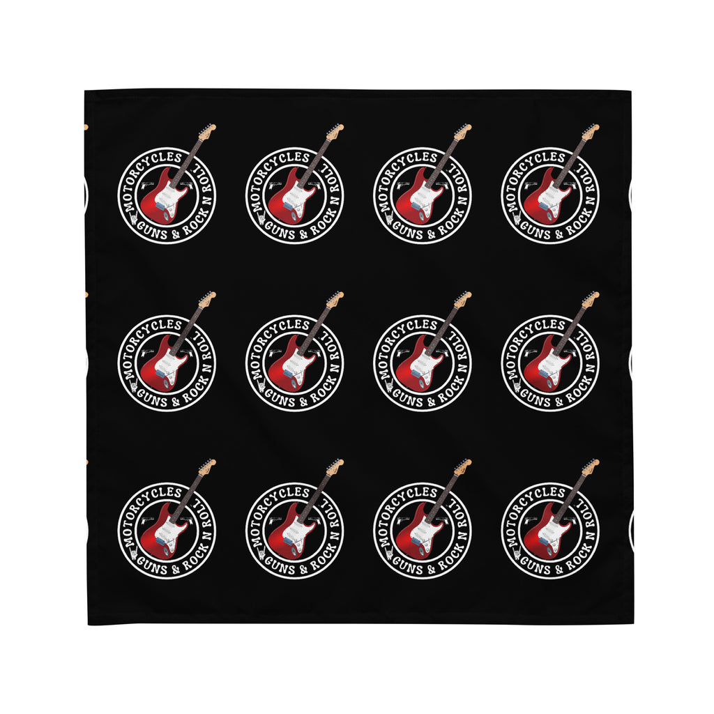 Motorcycles Guns And Rock N Roll Black Bandana-MGW Clothing