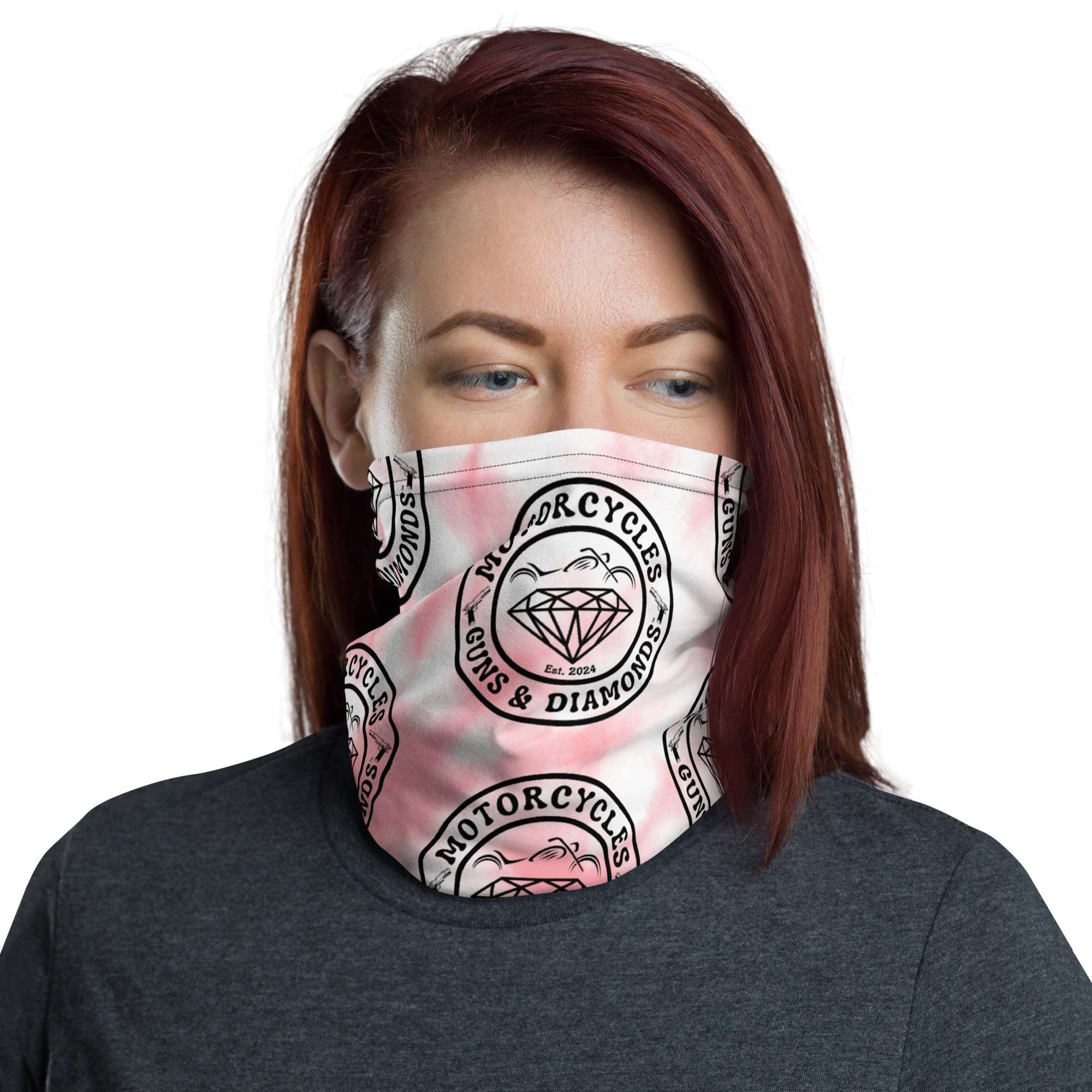 Motorcycles Guns And Diamonds Neck Gaiter-MGW Clothing