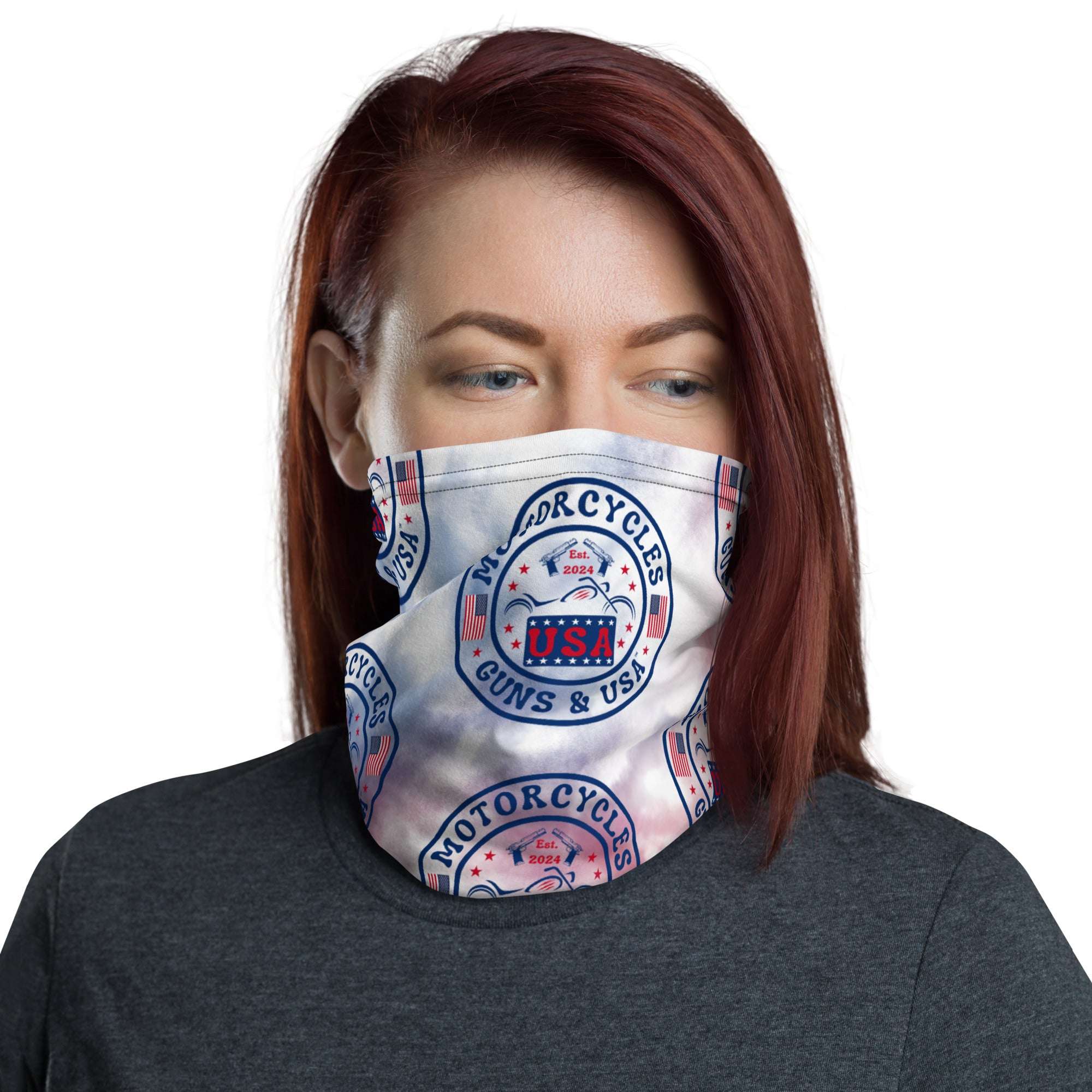 Motorcycles Guns And Usa Neck Gaiter-MGW Clothing