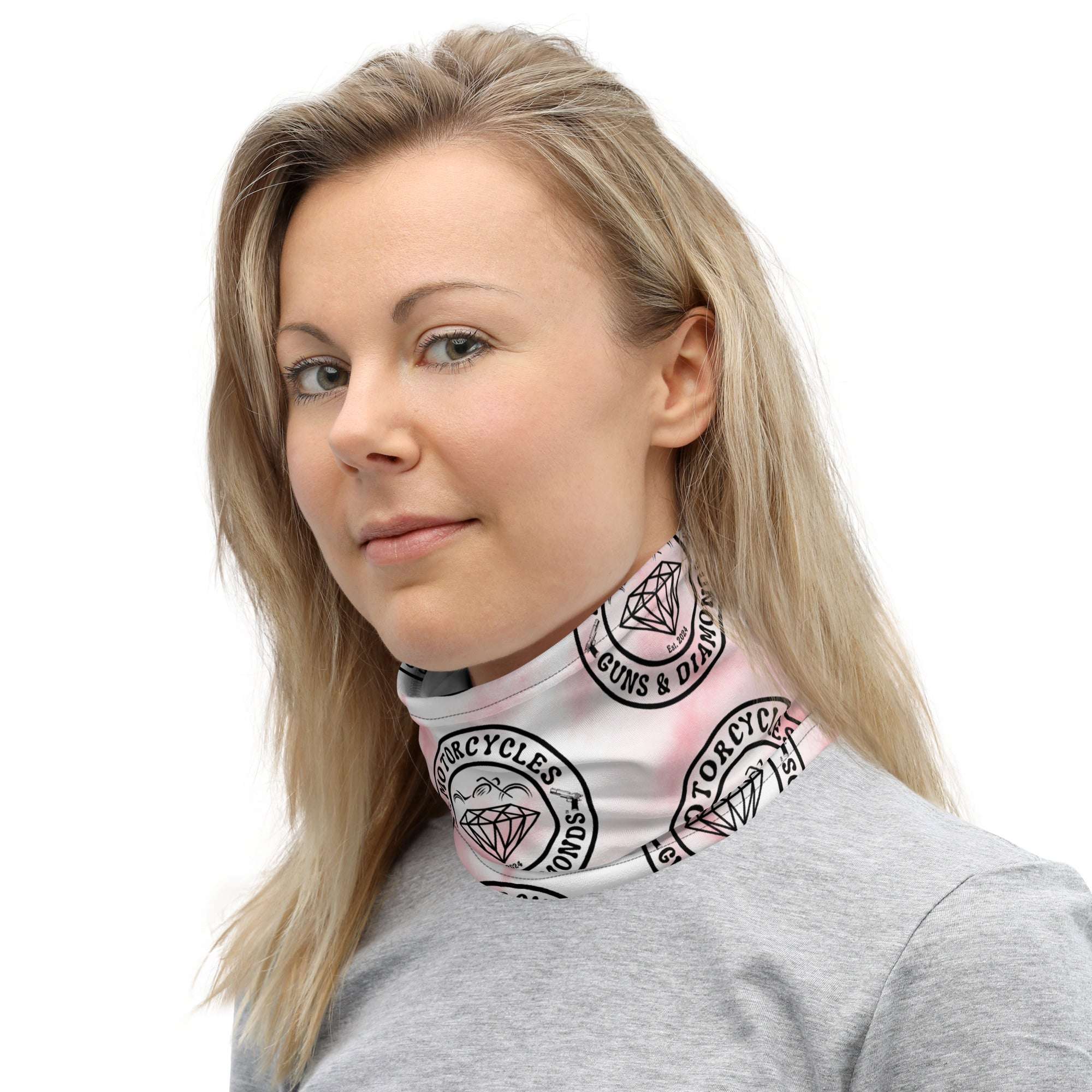 Motorcycles Guns And Diamonds Neck Gaiter-MGW Clothing