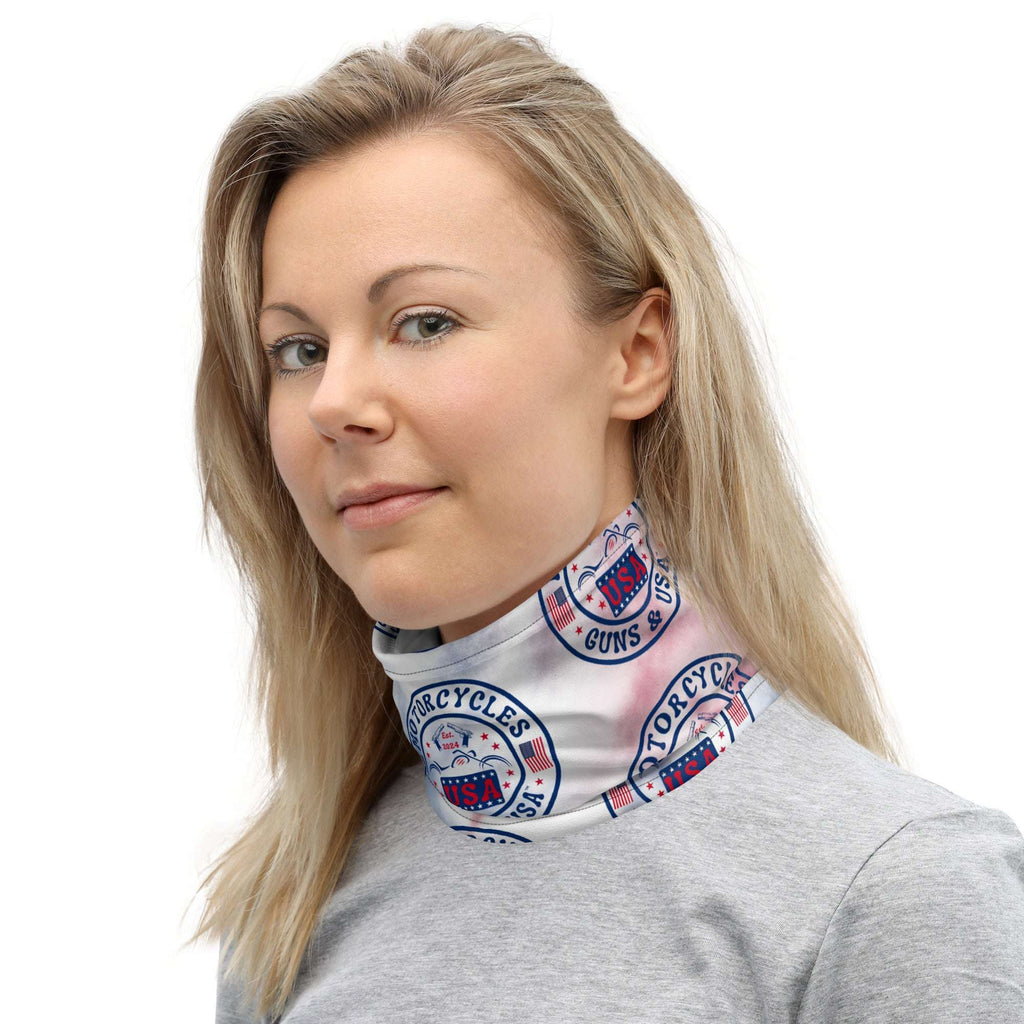 Motorcycles Guns And Usa Neck Gaiter-MGW Clothing
